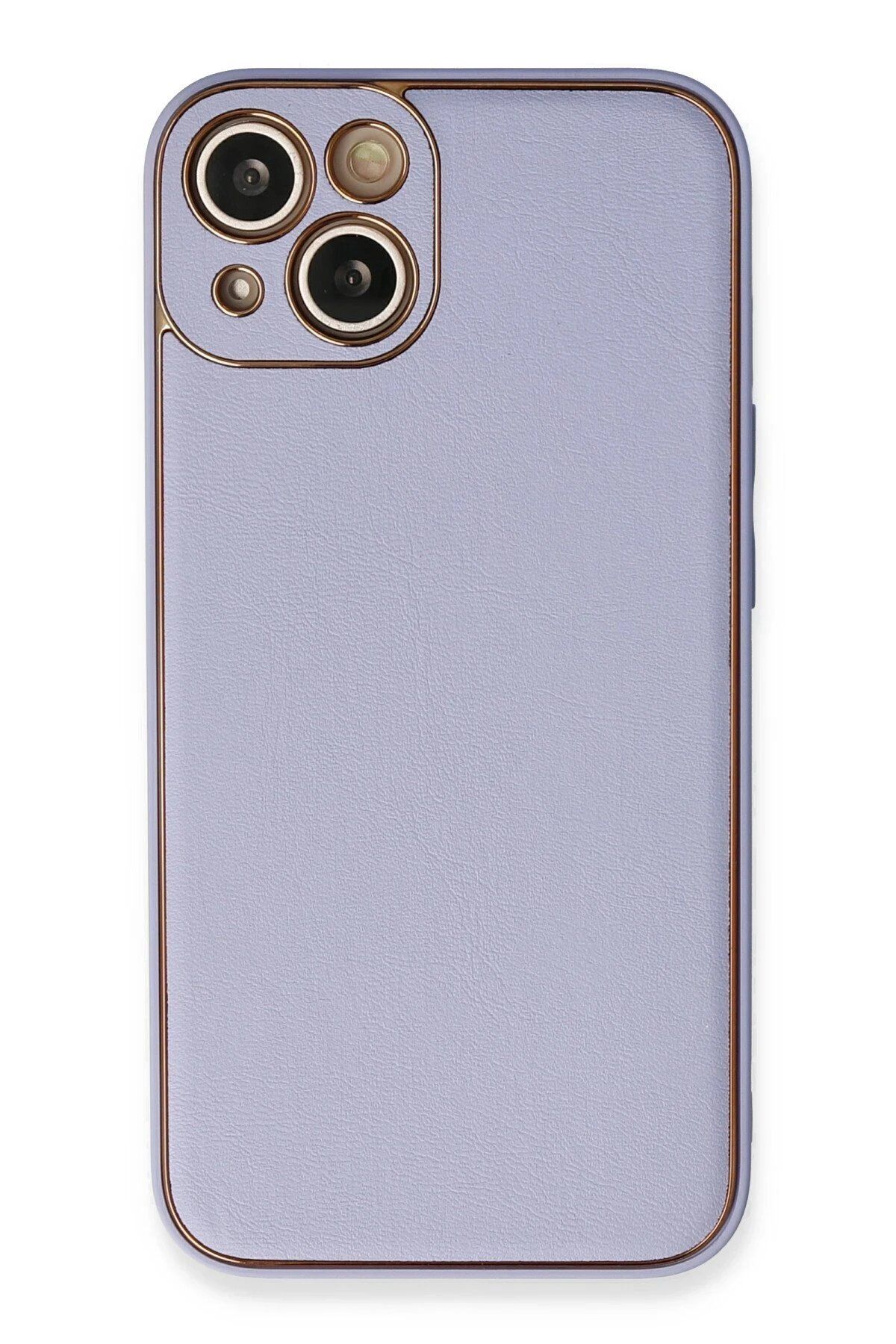 CepteToptan Newface iPhone 13 Kılıf Coco Deri Silikon Kapak - Açık Lila