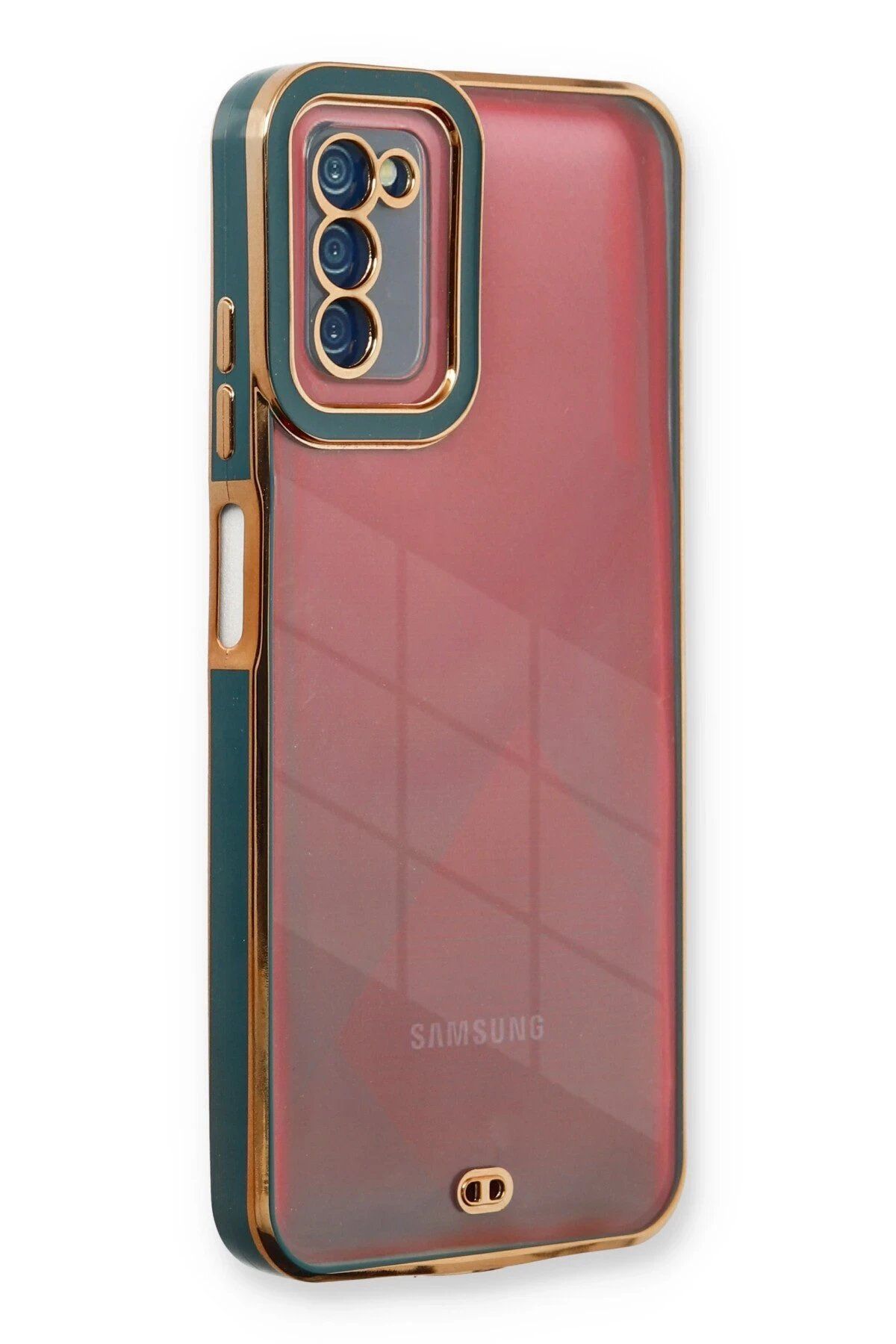 CepteToptan Newface Samsung Galaxy A03S Kılıf Liva Lens Silikon - Yeşil
