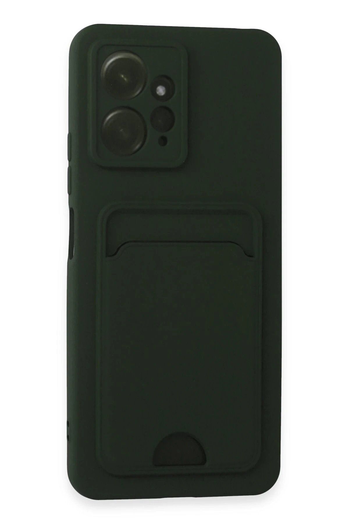 CepteToptan Newface Xiaomi Redmi Note 12 4G Kılıf Kelvin Kartvizitli Silikon - Koyu Yeşil