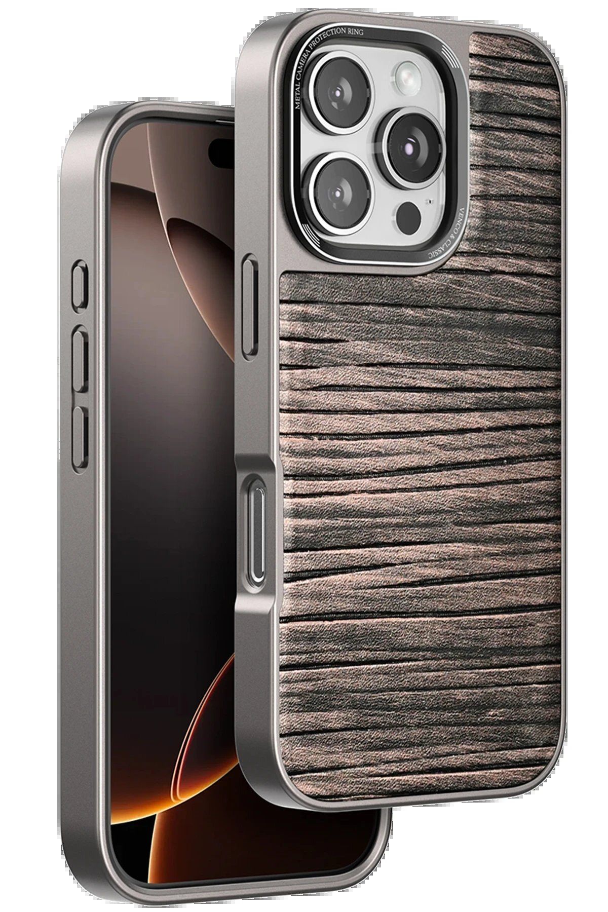 CepteToptan Venco iPhone 16 Pro Max Wave Kapak - Kahverengi
