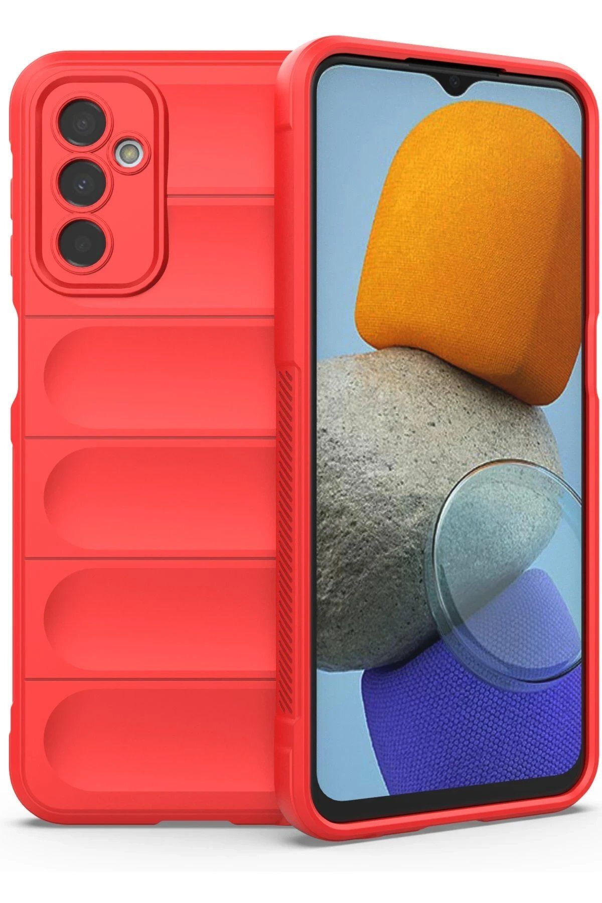 Toptan Bulurum Newface Samsung Galaxy M23 Kılıf Optimum Silikon - Kırmızı