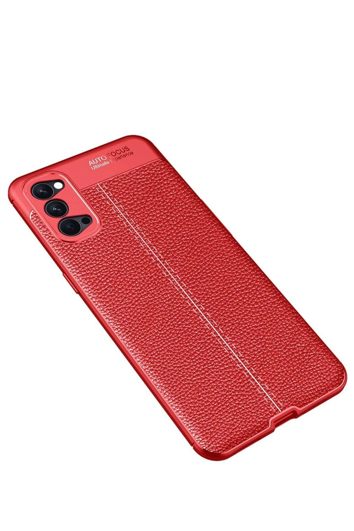 Toptan Bulurum Newface Oppo Reno 4 Pro Kılıf Auto Focus Kapak - Kırmızı