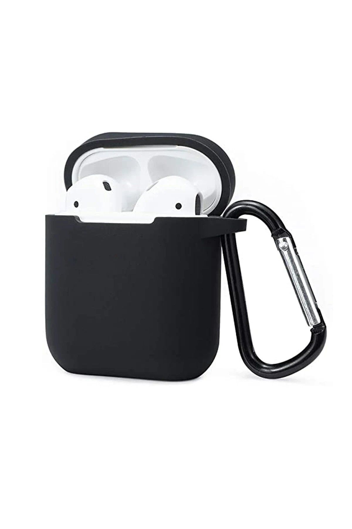 CepteToptan Newface Airpods 2 (2.nesil) Sert Silikon Kılıf - Siyah