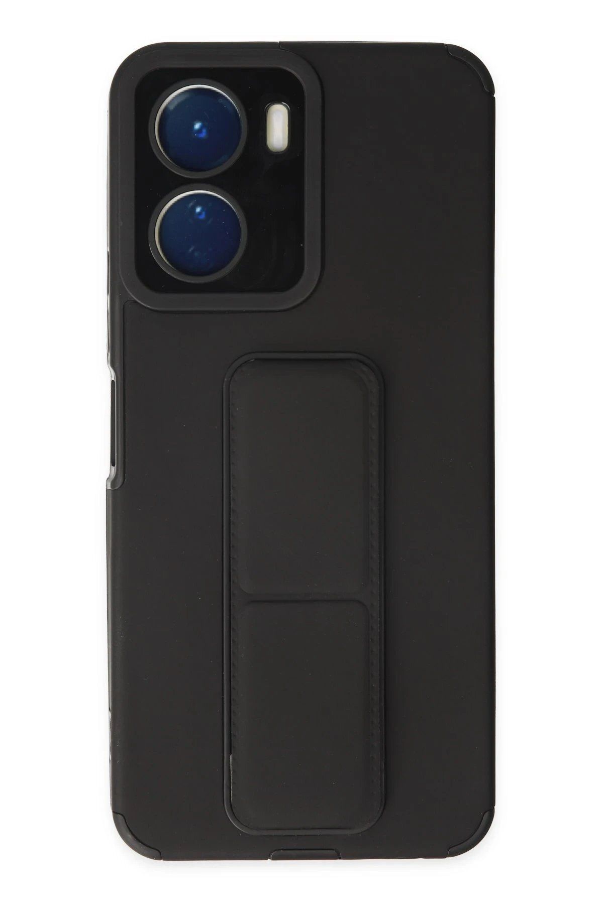 CepteToptan Newface Vivo Y16 Kılıf Mega Standlı Silikon - Siyah