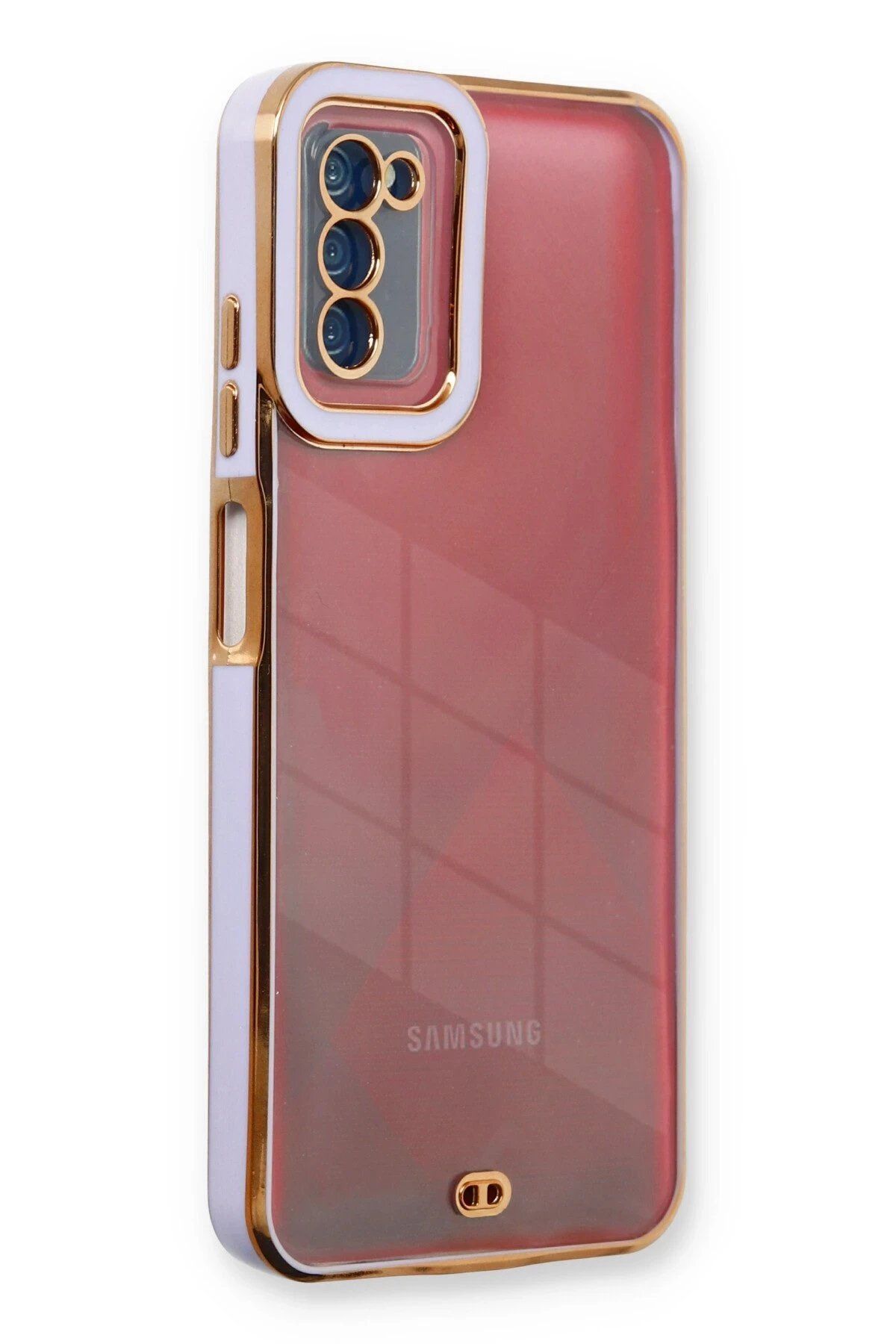 CepteToptan Newface Samsung Galaxy A03S Kılıf Liva Lens Silikon - Lila
