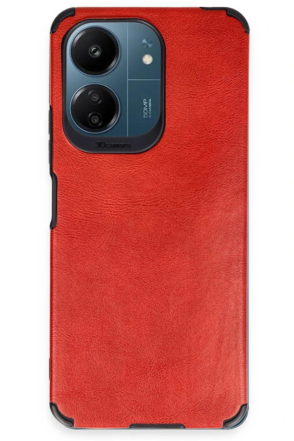 CepteToptan Newface Xiaomi Redmi 13C Kılıf Loop Deri Silikon - Kırmızı