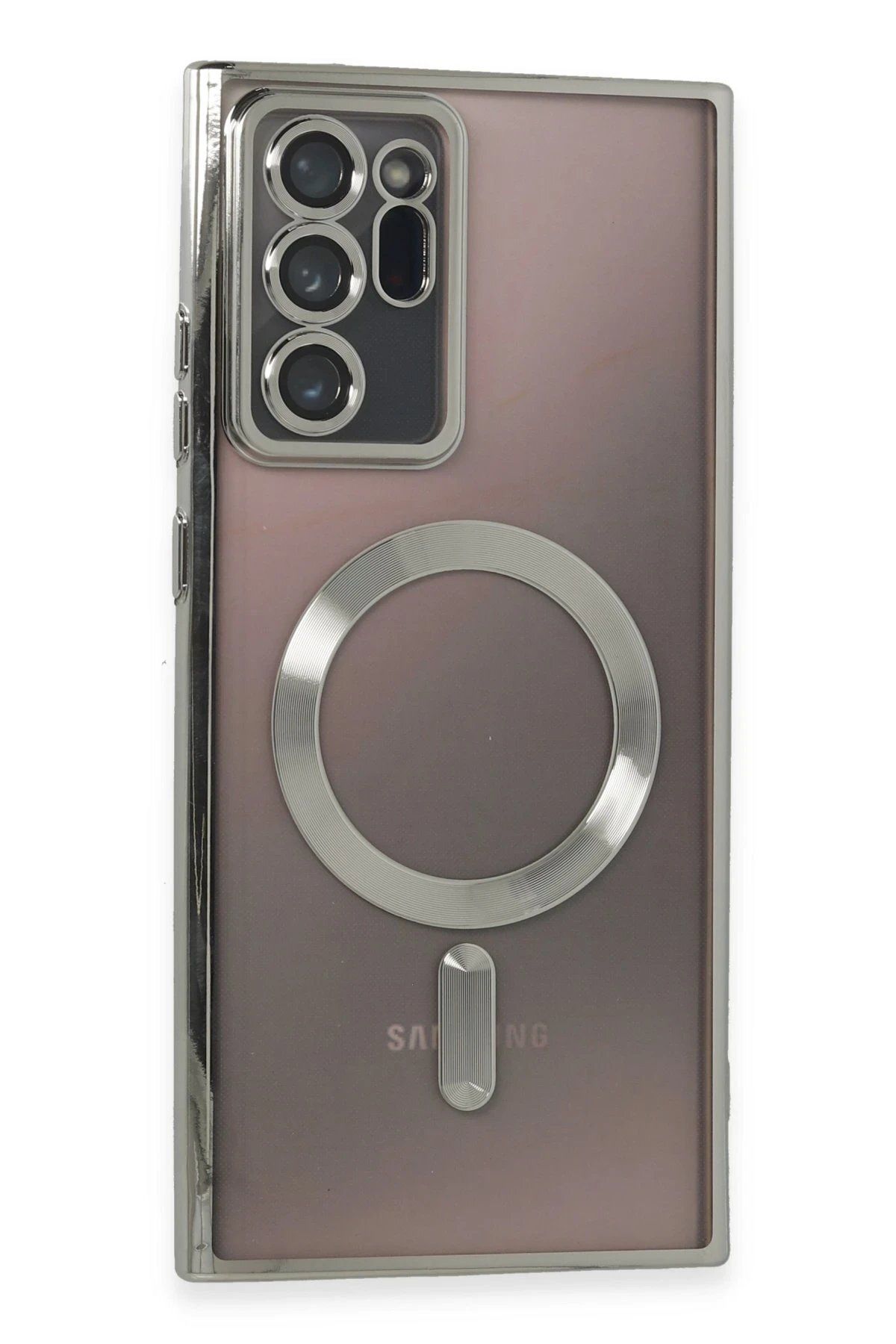 CepteToptan Newface Samsung Galaxy Note 20 Ultra Kılıf Kross Magneticsafe Kapak - Gümüş