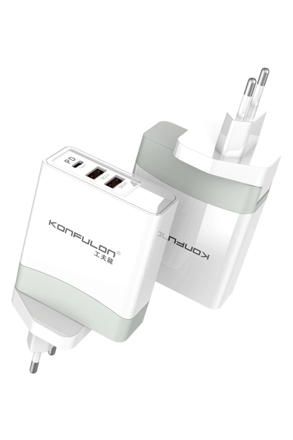 CepteToptan Konfulon C56Q 2 USB Type-C 3.0 Quick PD 30W Seyahat Şarj Cihazı