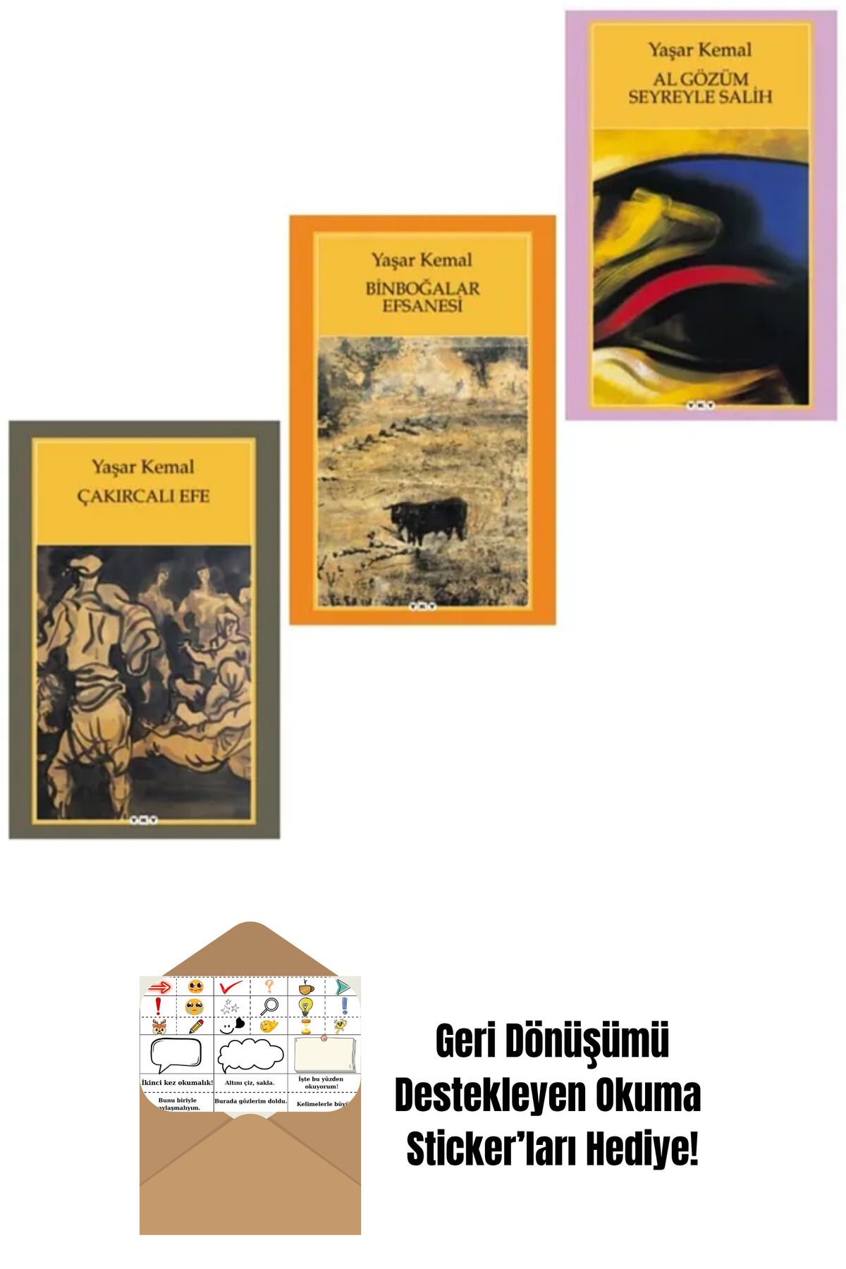 Yapı Kredi Yayınları Yaşar Kemal 3 Kitap Set + Okuma Sticker'ları