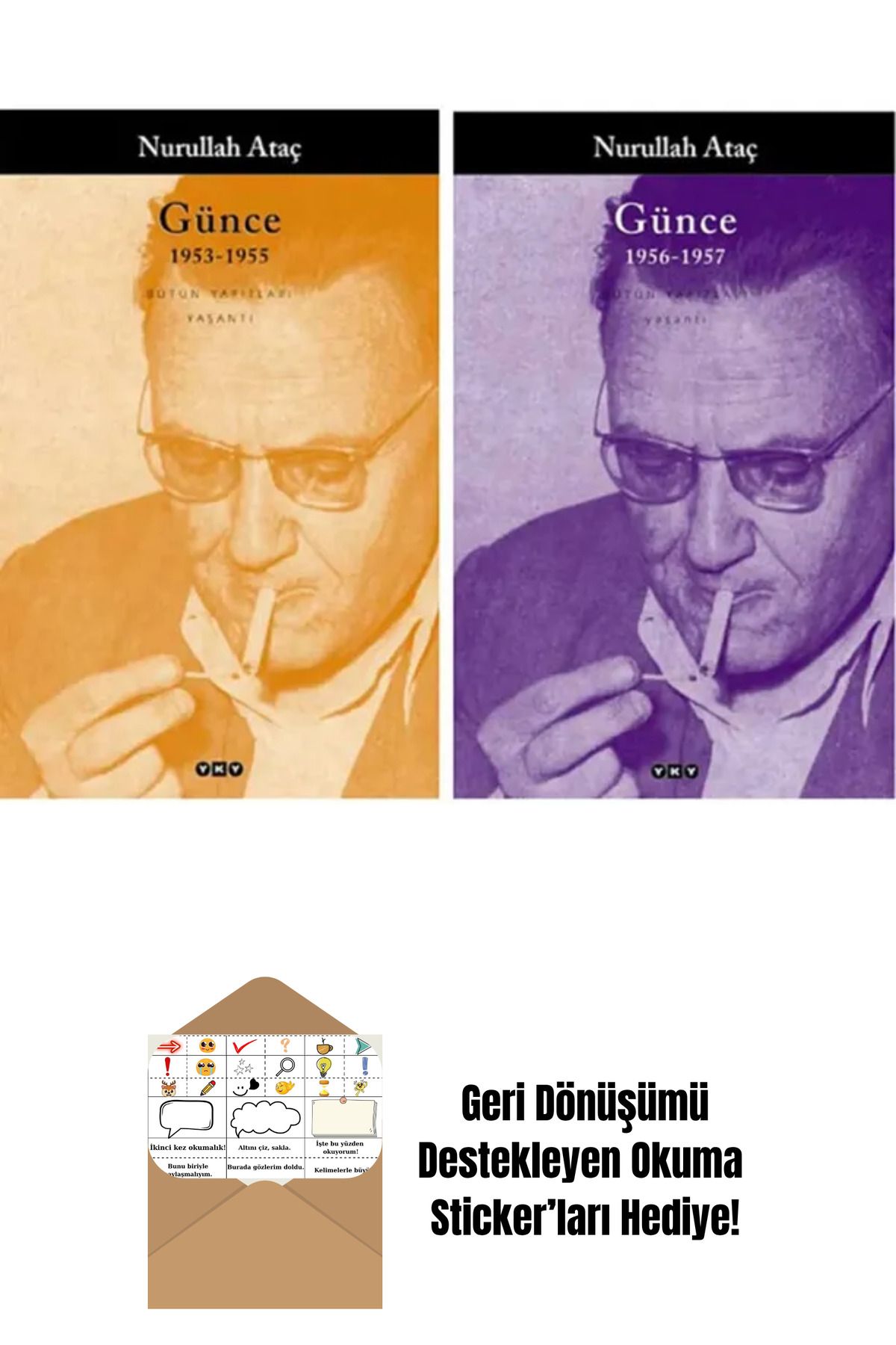 Yapı Kredi Yayınları Günce 1953-1955 - Günce 1956-1957 / 2 Kitap Takım + Okuma Sticker'ları