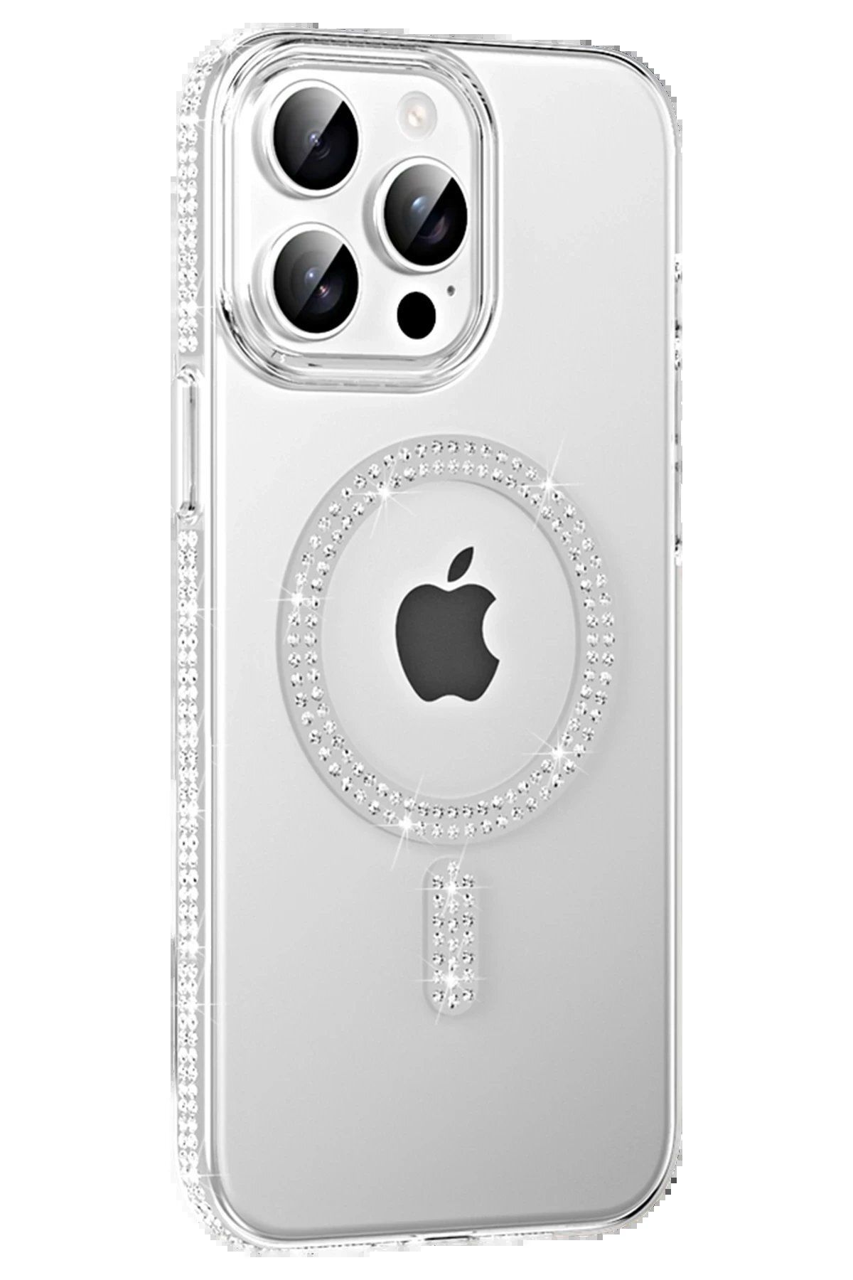 CepteToptan Joko Apple iPhone 15 Pro Max Move Taşlı Magsafe Kapak - Natural Grey