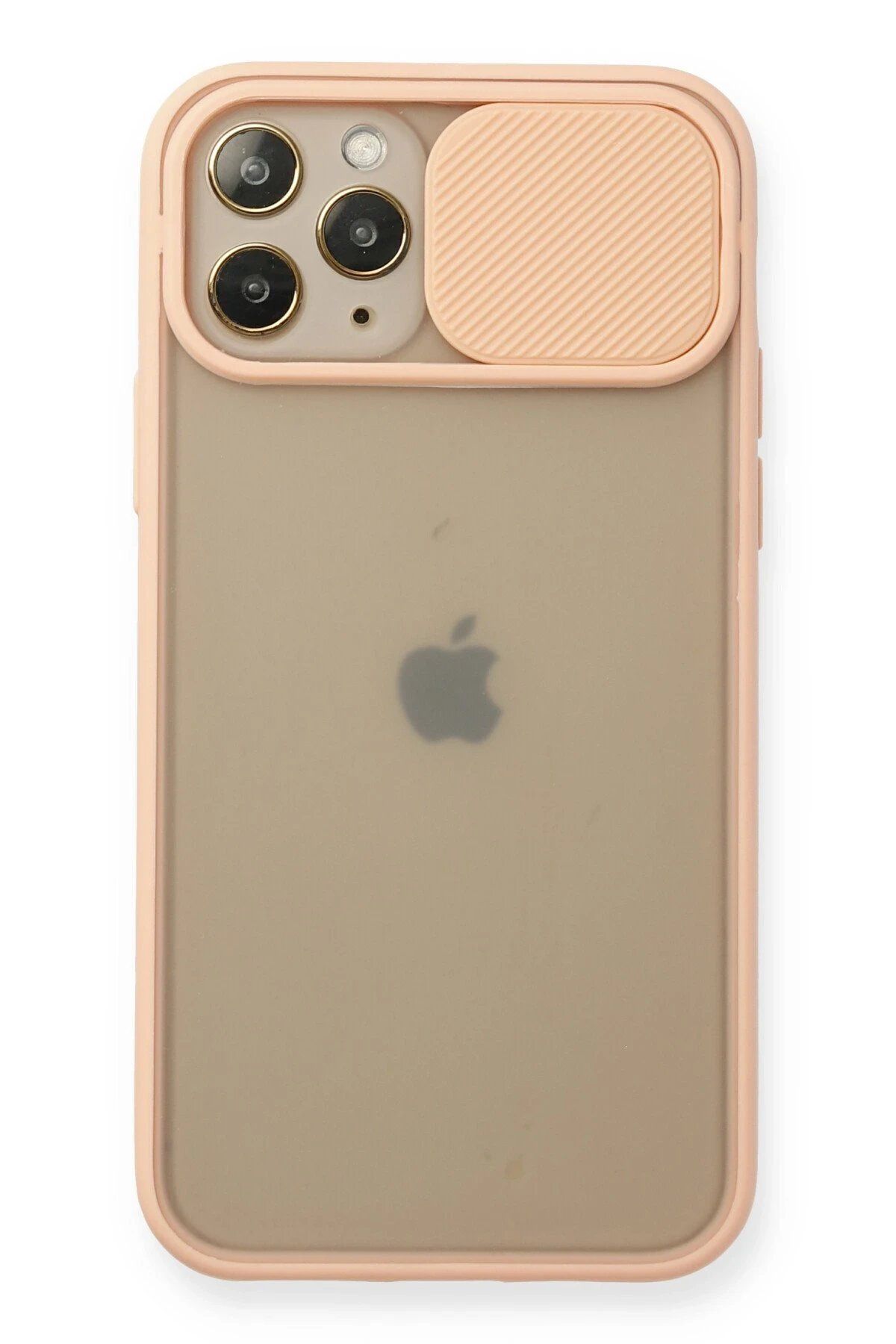 CepteToptan Newface iPhone 11 Pro Kılıf Palm Buzlu Kamera Sürgülü Silikon - Pembe
