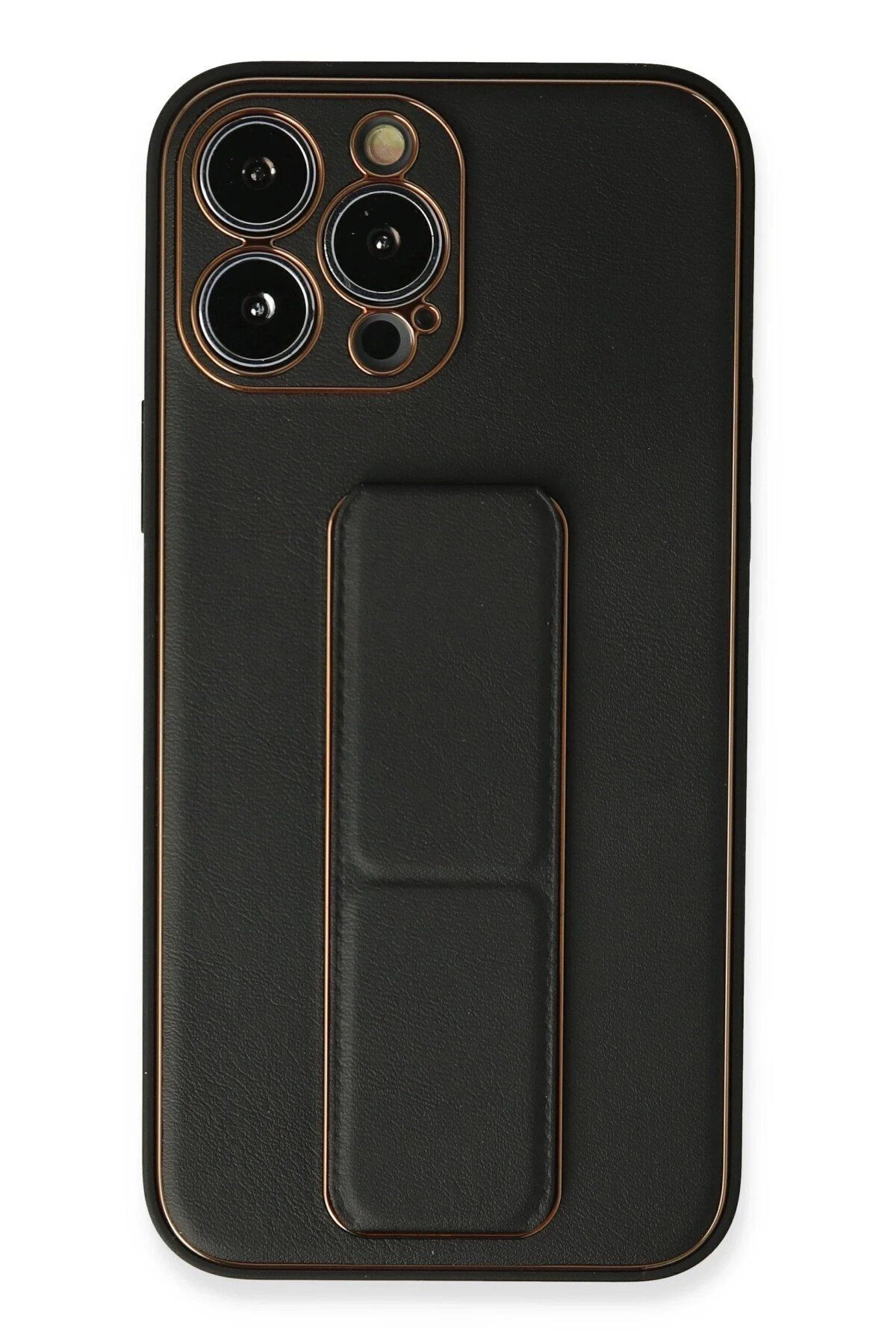CepteToptan Newface iPhone 13 Pro Kılıf Coco Deri Standlı Kapak - Siyah