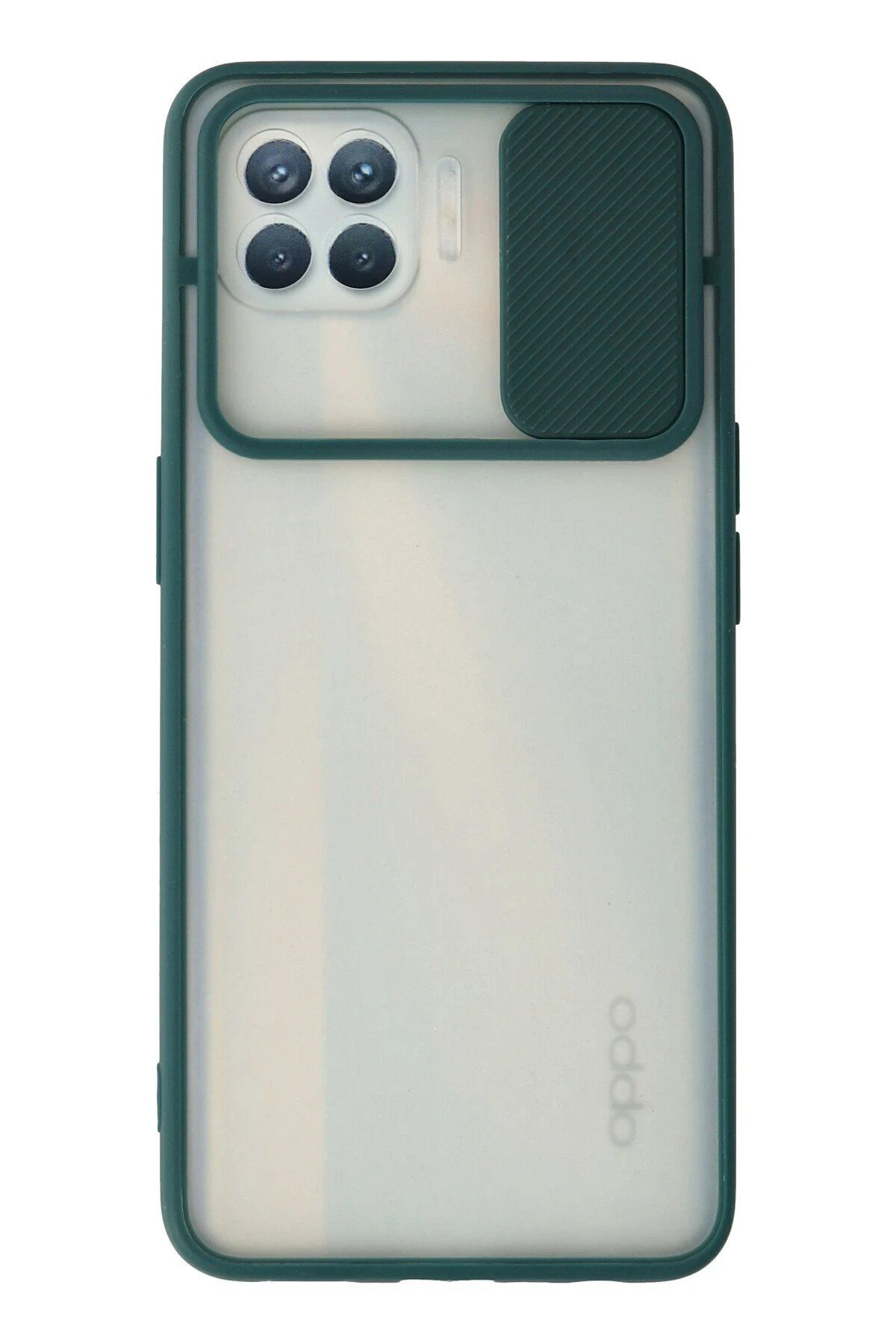 CepteToptan Newface Oppo Reno 4 Lite Kılıf Palm Buzlu Kamera Sürgülü Silikon - Yeşil