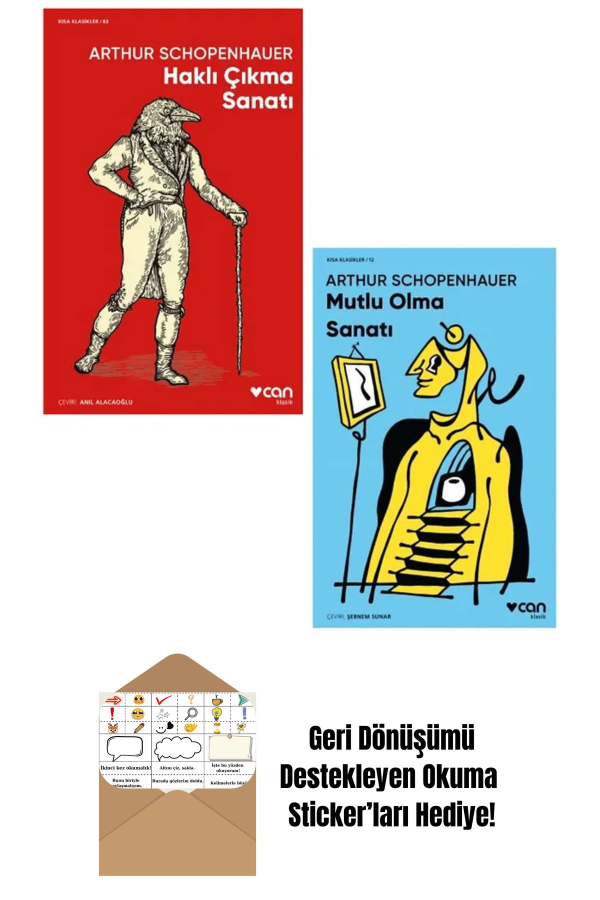 Can Yayınları Arthur Schopenhauer 2 Kitap Set + Okuma Sticker'ları