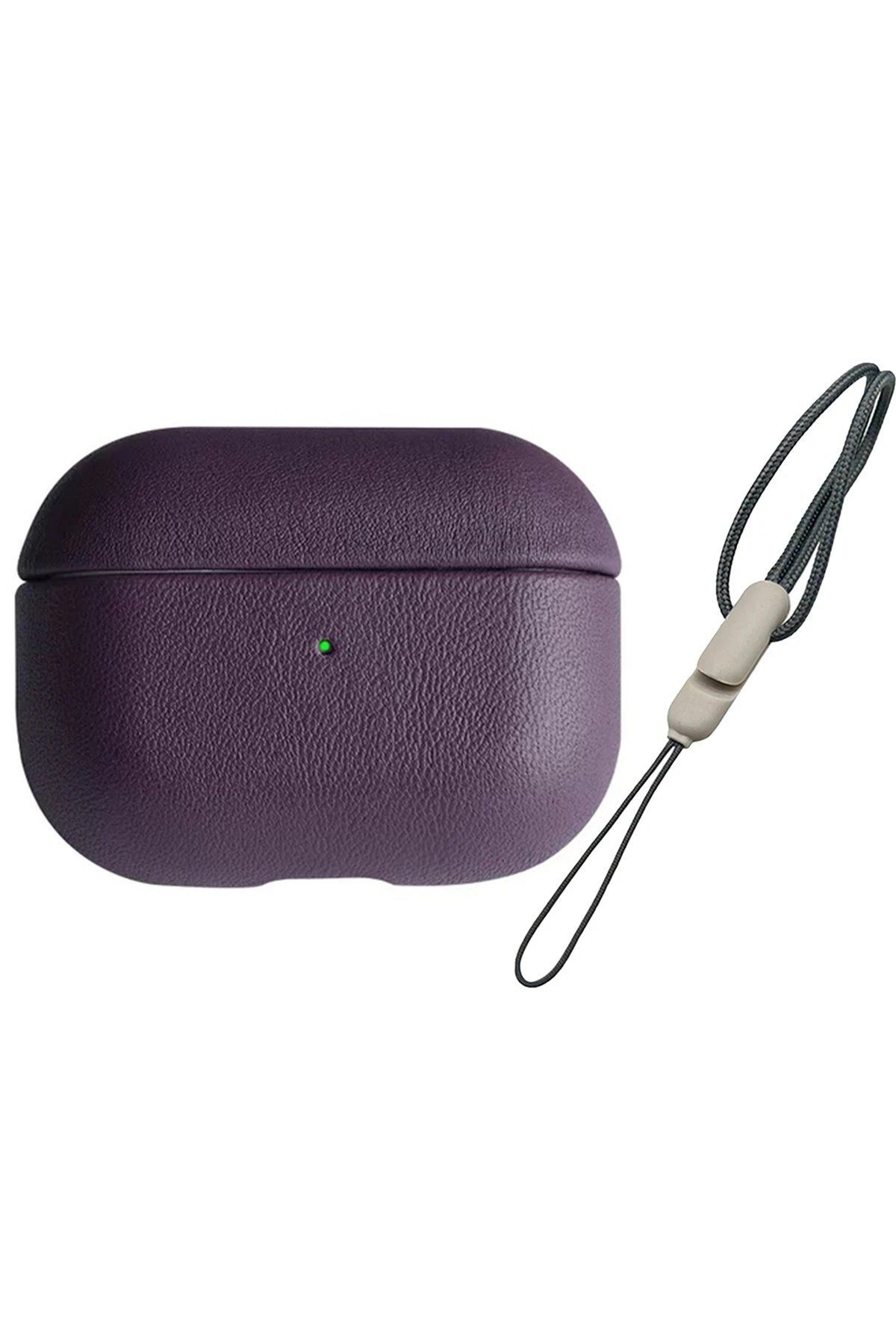 Toptan Bulurum Newface Airpods Pro 2 (2.nesil) 405 Deri Kılıf - Mor