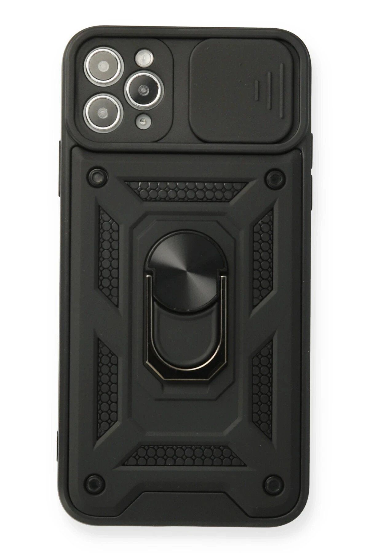 CepteToptan Newface iPhone 11 Pro Kılıf Pars Lens Yüzüklü Silikon - Siyah