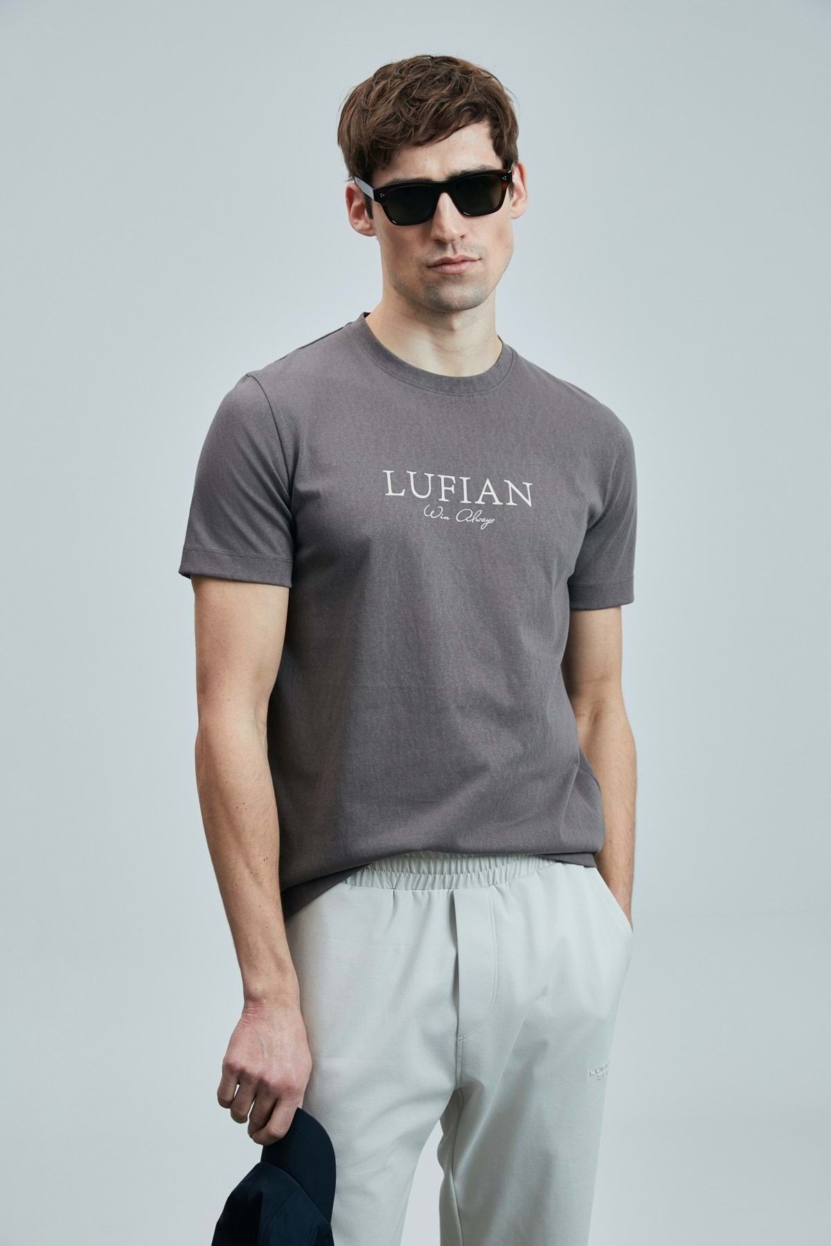 Lufian 111020238 Love Modern Grafik T- Shirt Erkek Tişort VİZON