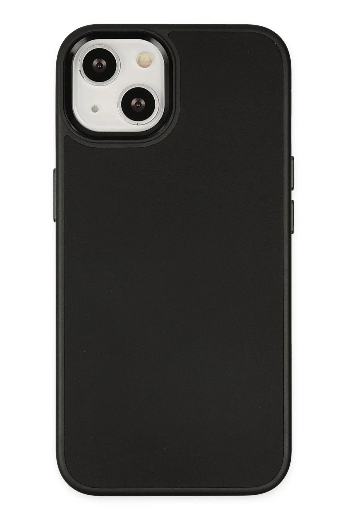 CepteToptan Newface iPhone 14 Plus Kılıf Asya Deri Silikon - Siyah