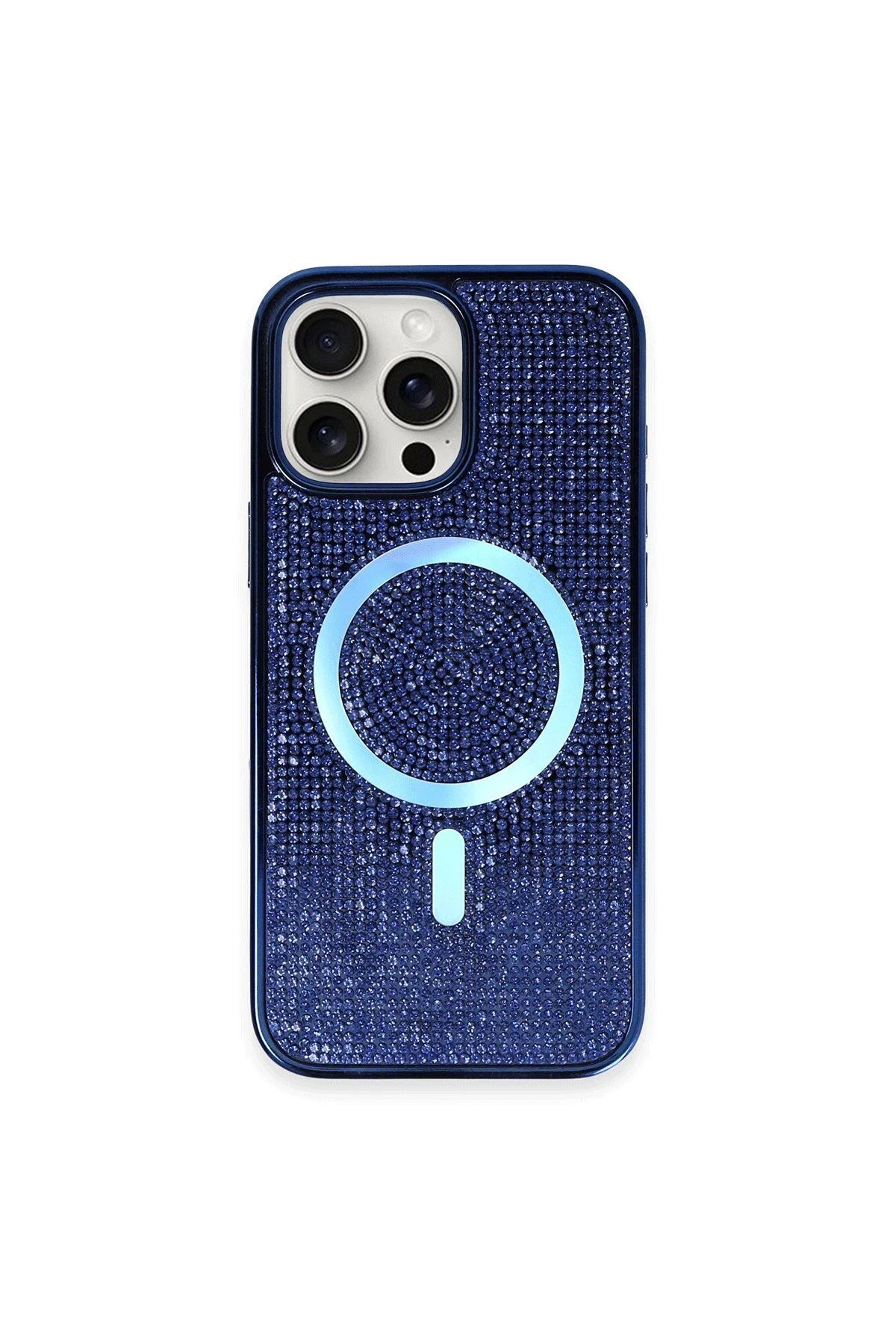 CepteToptan Newface iPhone 16 Pro Kılıf Diamond Magsafe Kapak - Lacivert