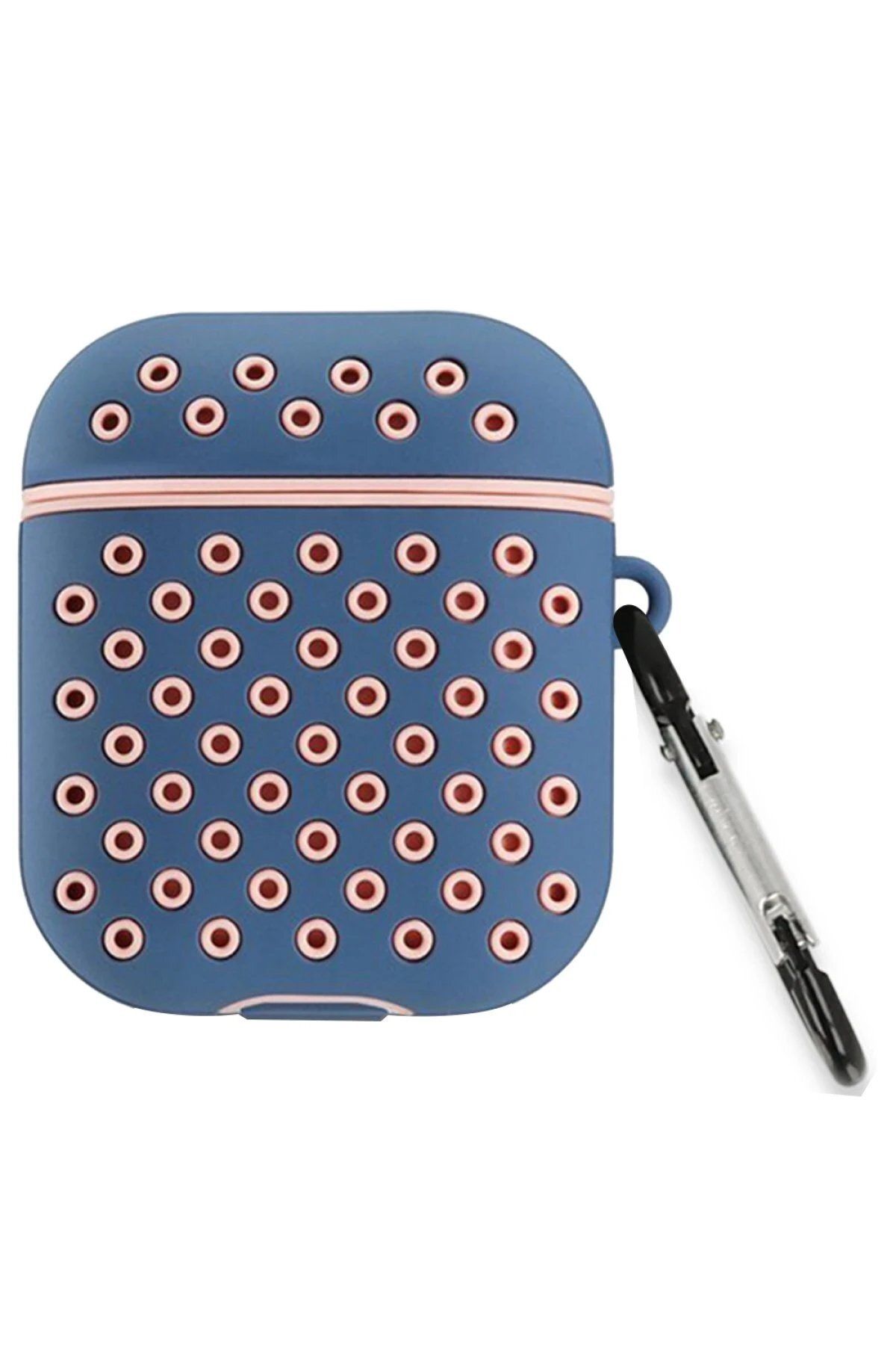 CepteToptan Newface Airpods 2 (2.nesil) Spor Delikli Kılıf - Mavi-Pembe