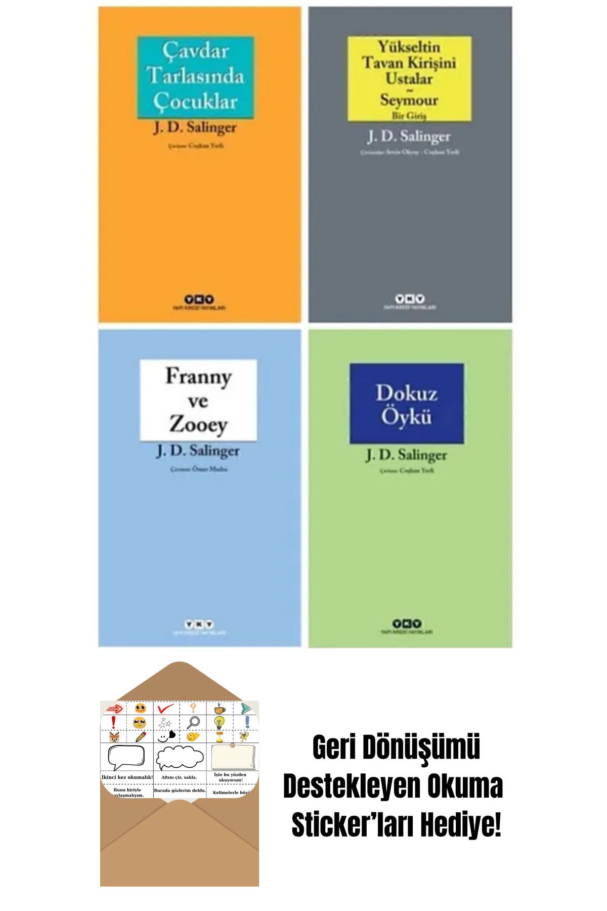 Yapı Kredi Yayınları J. D. Salinger 4 Kitap Set - Çavdar Tarlasında Çocuklar + Okuma Sticker'ları