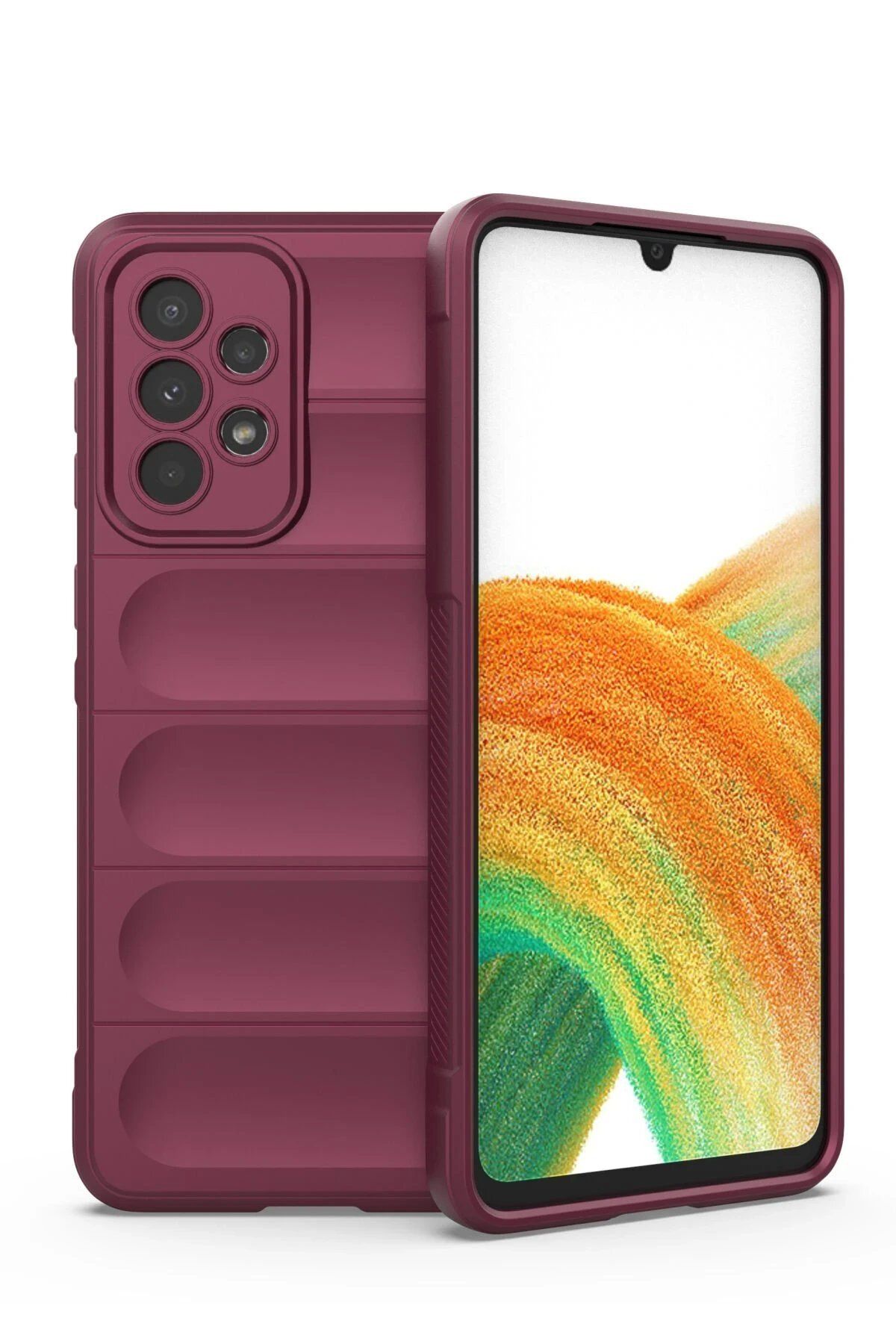 CepteToptan Newface Samsung Galaxy A33 5G Kılıf Optimum Silikon - Bordo