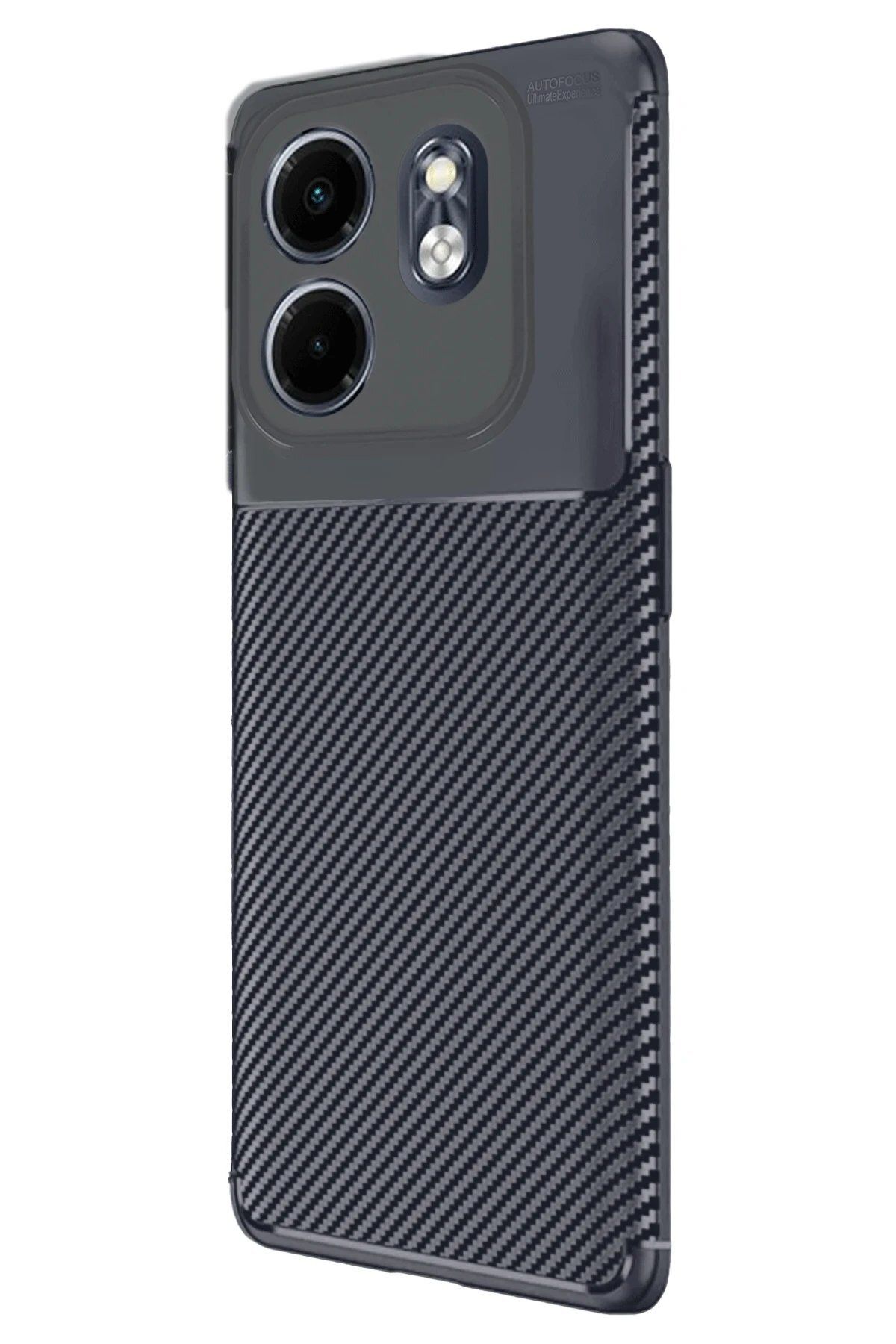 CepteToptan Newface İnfinix Smart 9 Kılıf Auto Focus Karbon Kapak - Lacivert
