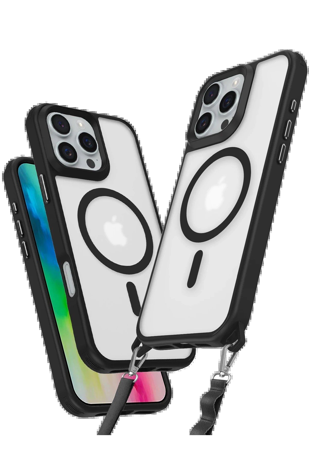 CepteToptan Newface iPhone 16 Pro Kılıf Enka Magsafe Silikon Kılıf - Siyah