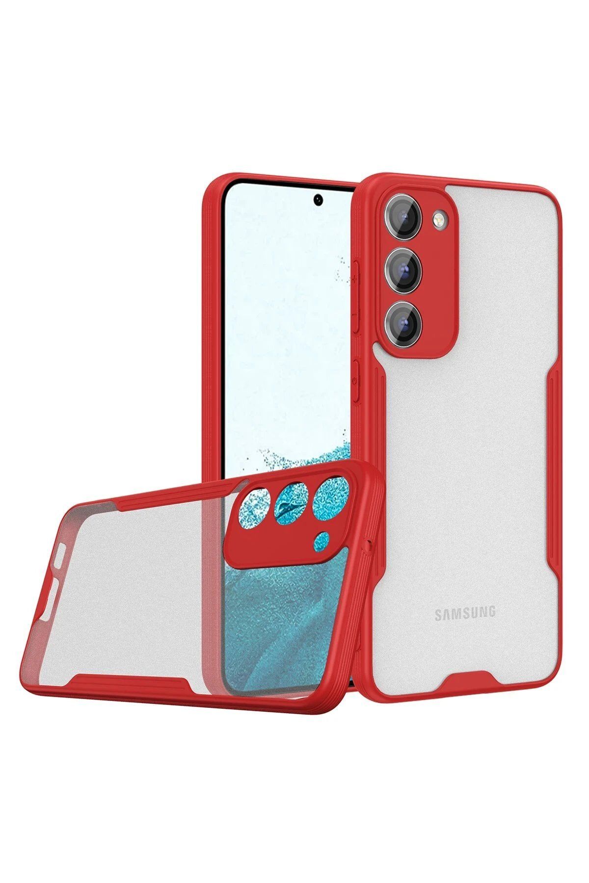 CepteToptan Newface Samsung Galaxy S23 Plus Kılıf Platin Silikon - Kırmızı