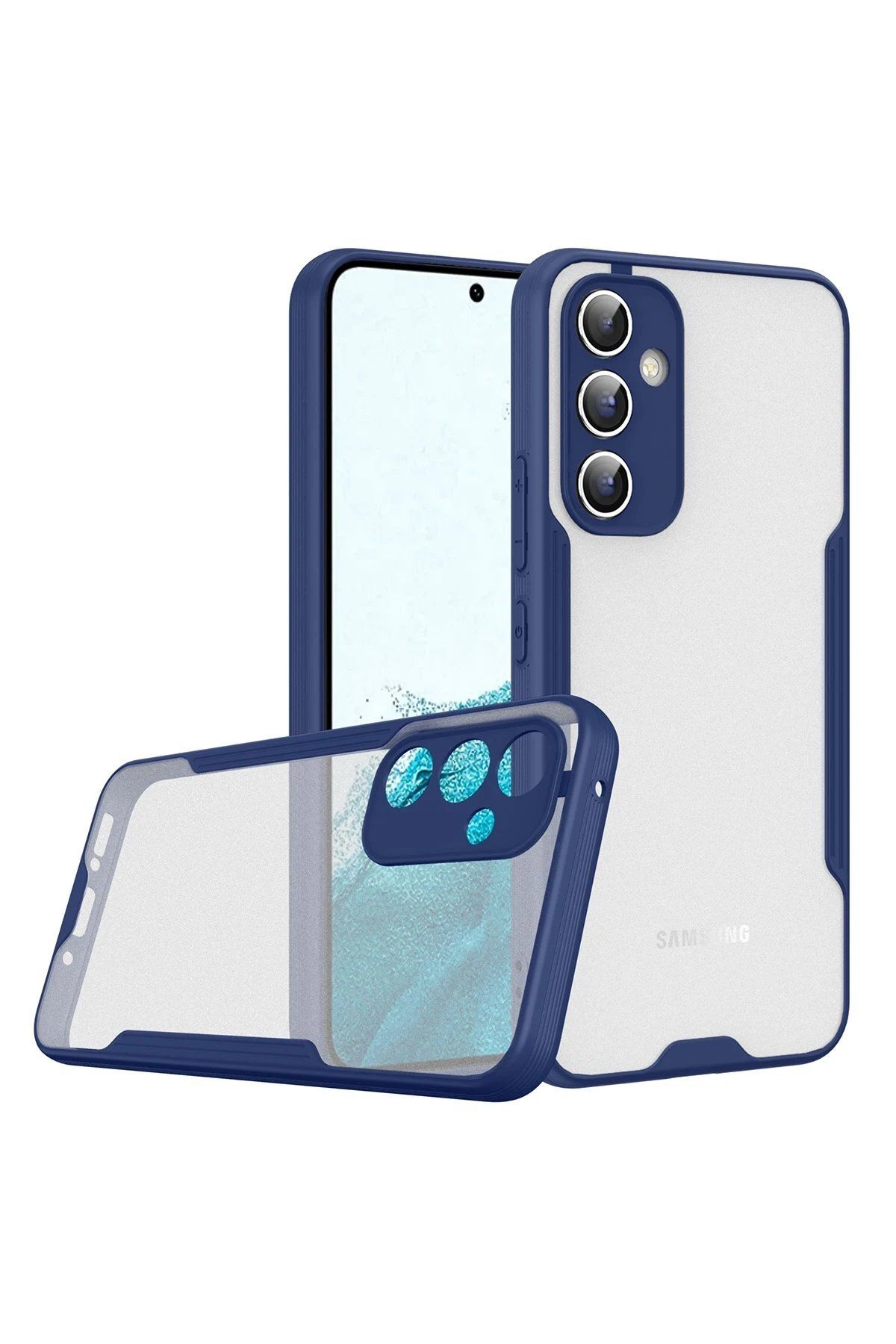 CepteToptan Newface Samsung Galaxy A24 4G Kılıf Platin Silikon - Lacivert