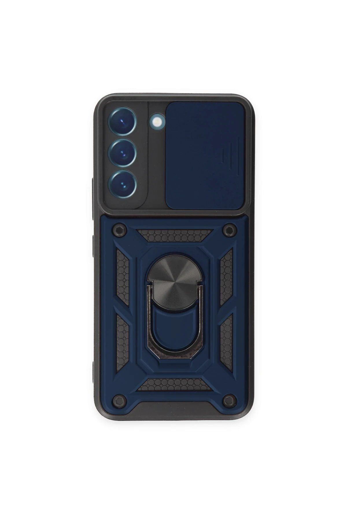 Balesso Newface Samsung Galaxy S24 Kılıf Pars Lens Yüzüklü Silikon - Lacivert