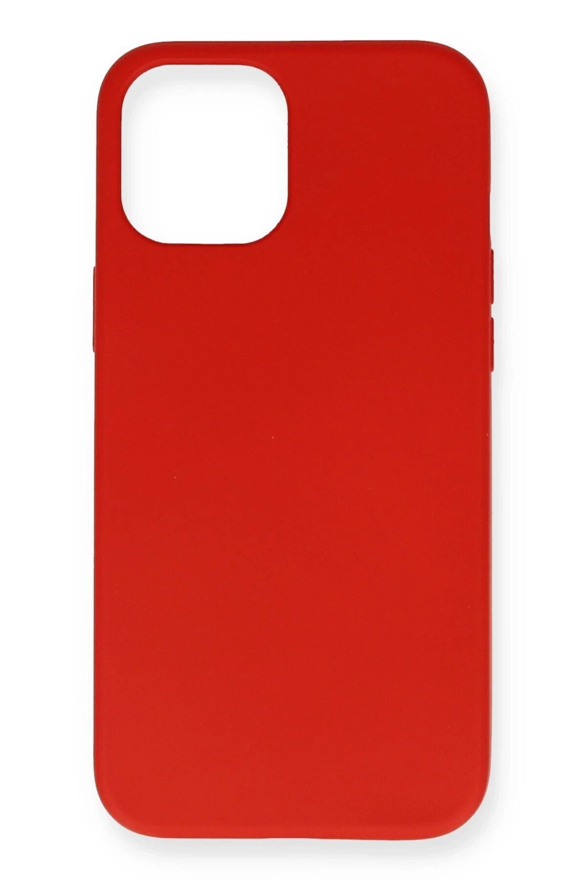 CepteToptan Newface iPhone 12 Pro Max Kılıf Nano içi Kadife Silikon- Kırmızı