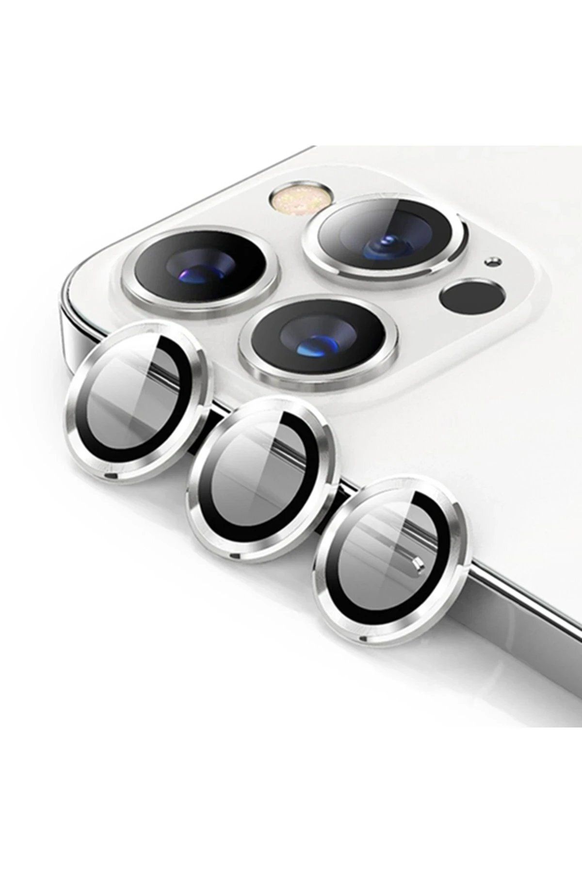 CepteToptan Newface iPhone 12 Pro Max Valdez Metal Kamera Lens - Gümüş