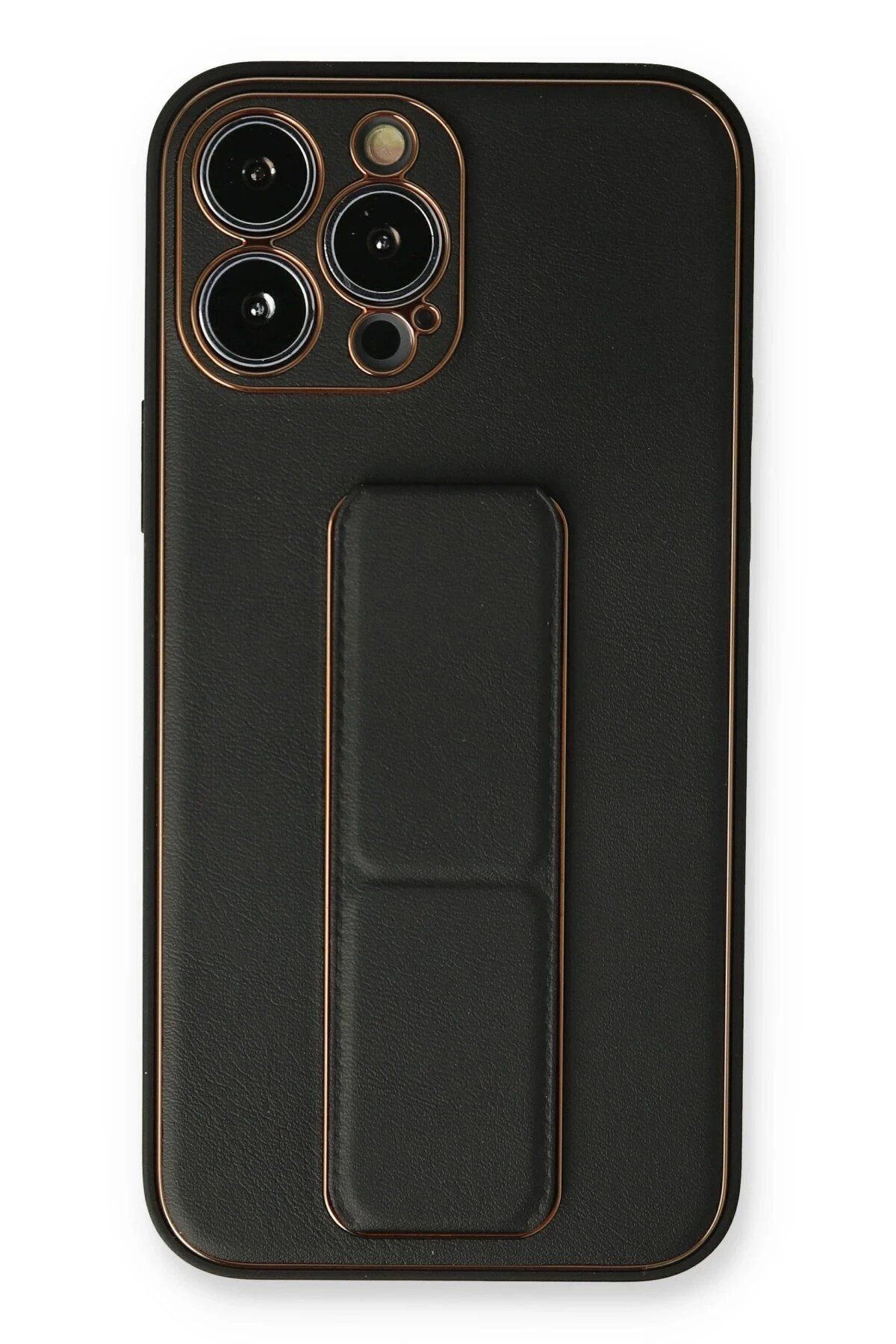 CepteToptan Newface iPhone 14 Pro Kılıf Coco Deri Standlı Kapak - Siyah