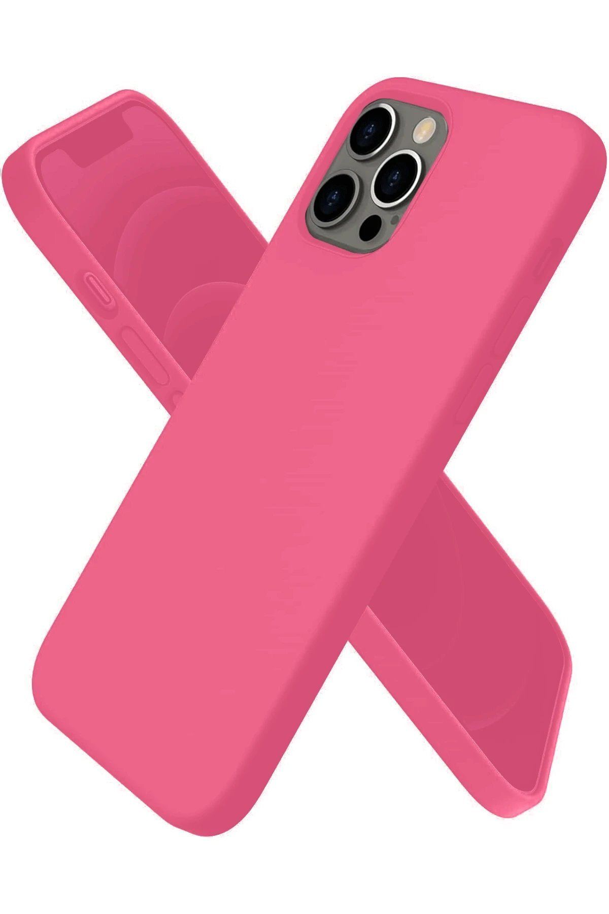 CepteToptan Newface iPhone 12 Pro Max Kılıf First Silikon - Pembe