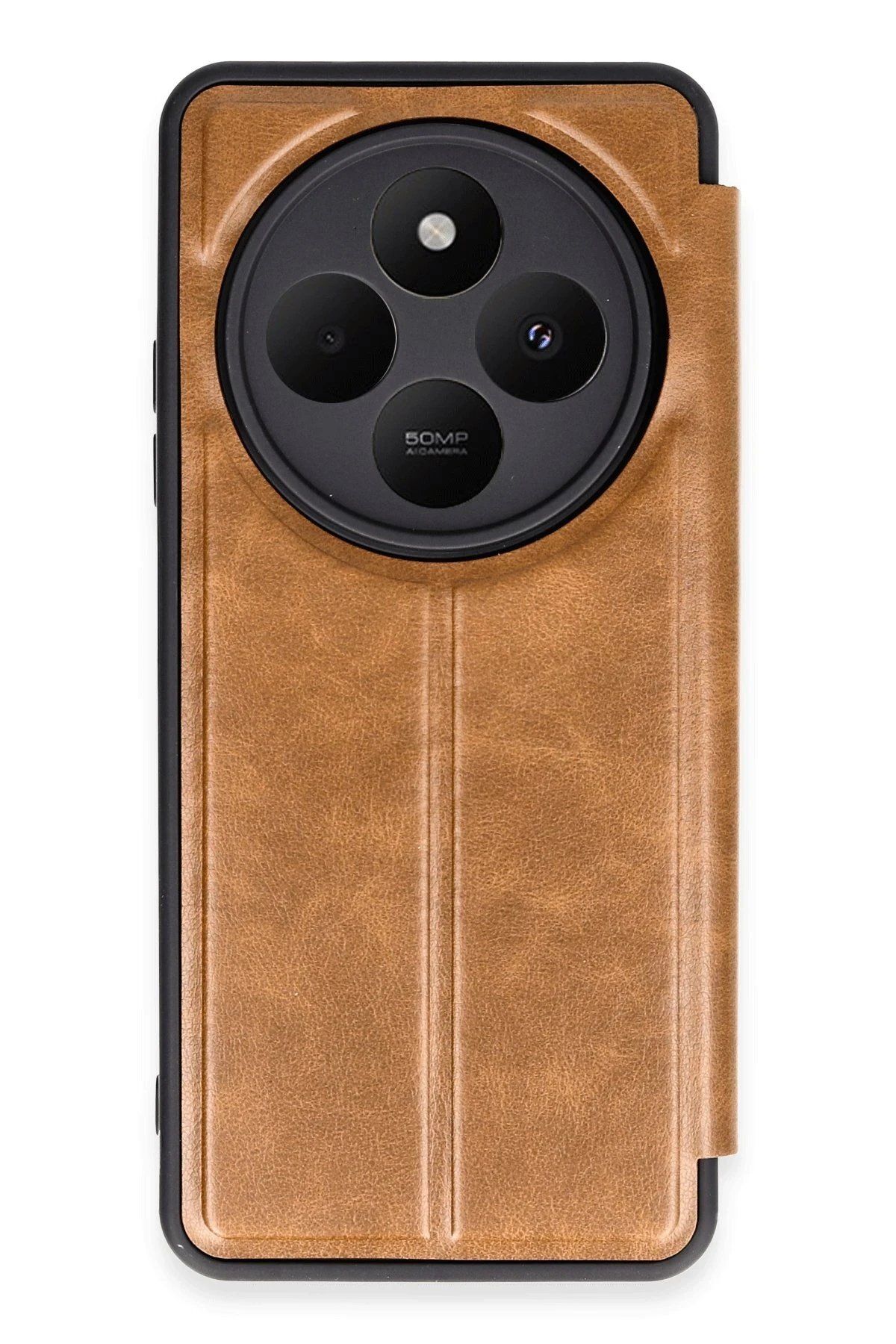 CepteToptan Newface Xiaomi Redmi 14C Kılıf Flip Cover - Taba