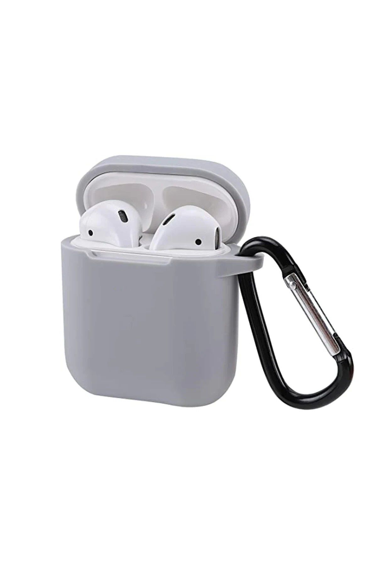 CepteToptan Newface Airpods 2 (2.nesil) Sert Silikon Kılıf - Gri