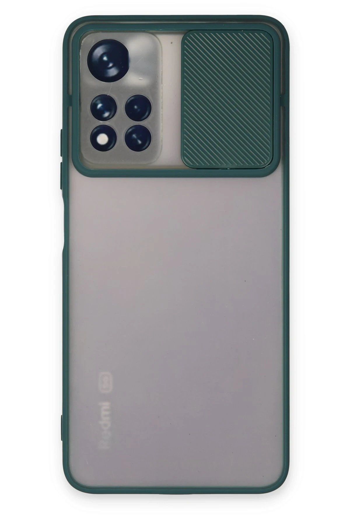 CepteToptan Newface Xiaomi Redmi Note 11T Kılıf Palm Buzlu Kamera Sürgülü Silikon - Yeşil