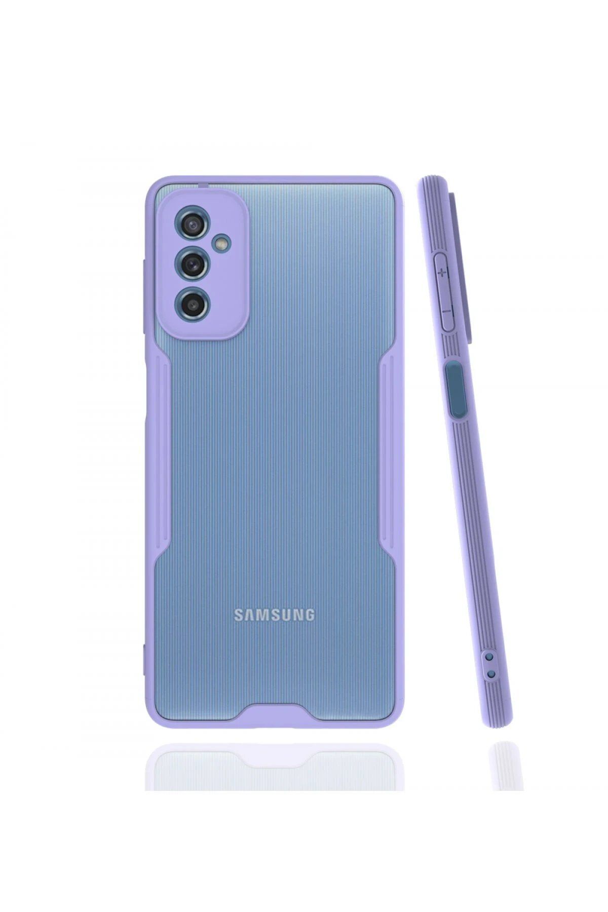Toptan Bulurum Newface Samsung Galaxy M52 5G Kılıf Platin Silikon - Lila