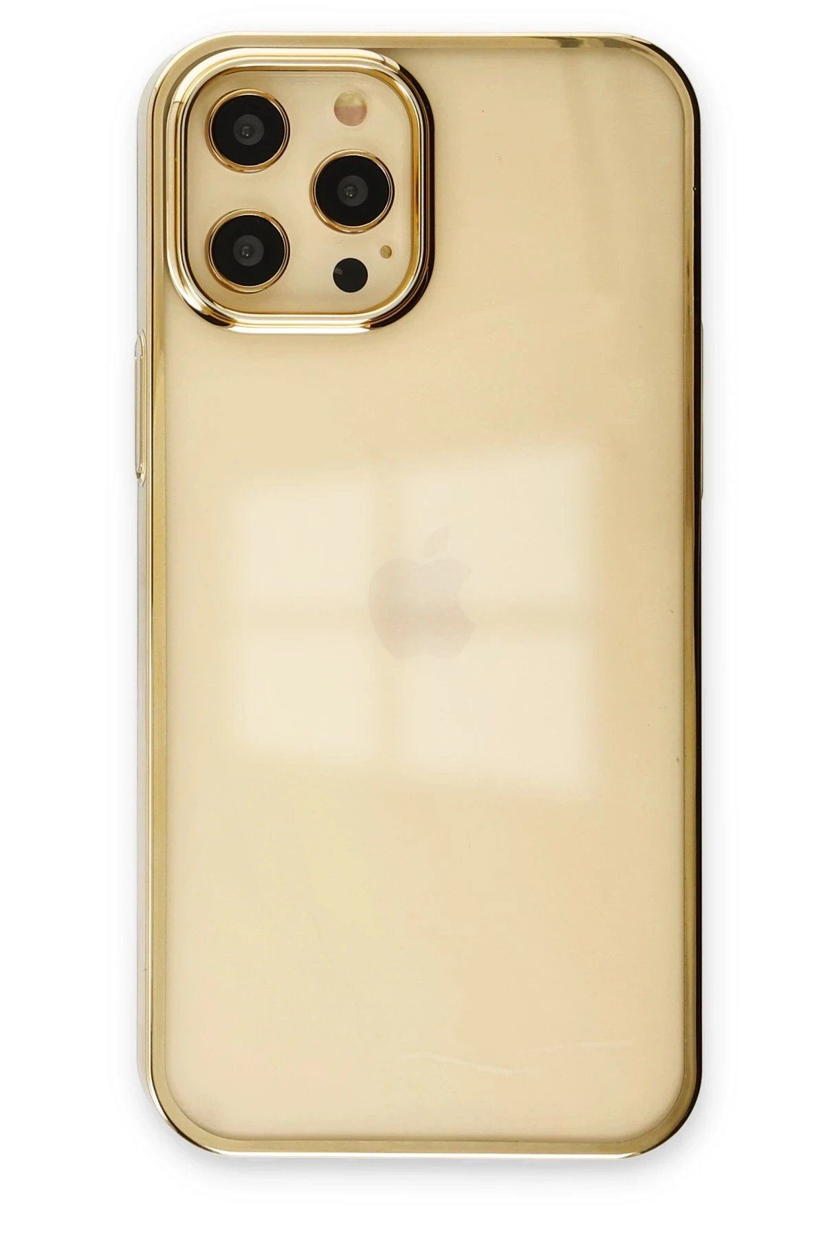 CepteToptan Newface iPhone 12 Pro Max Kılıf Element Silikon - Gold