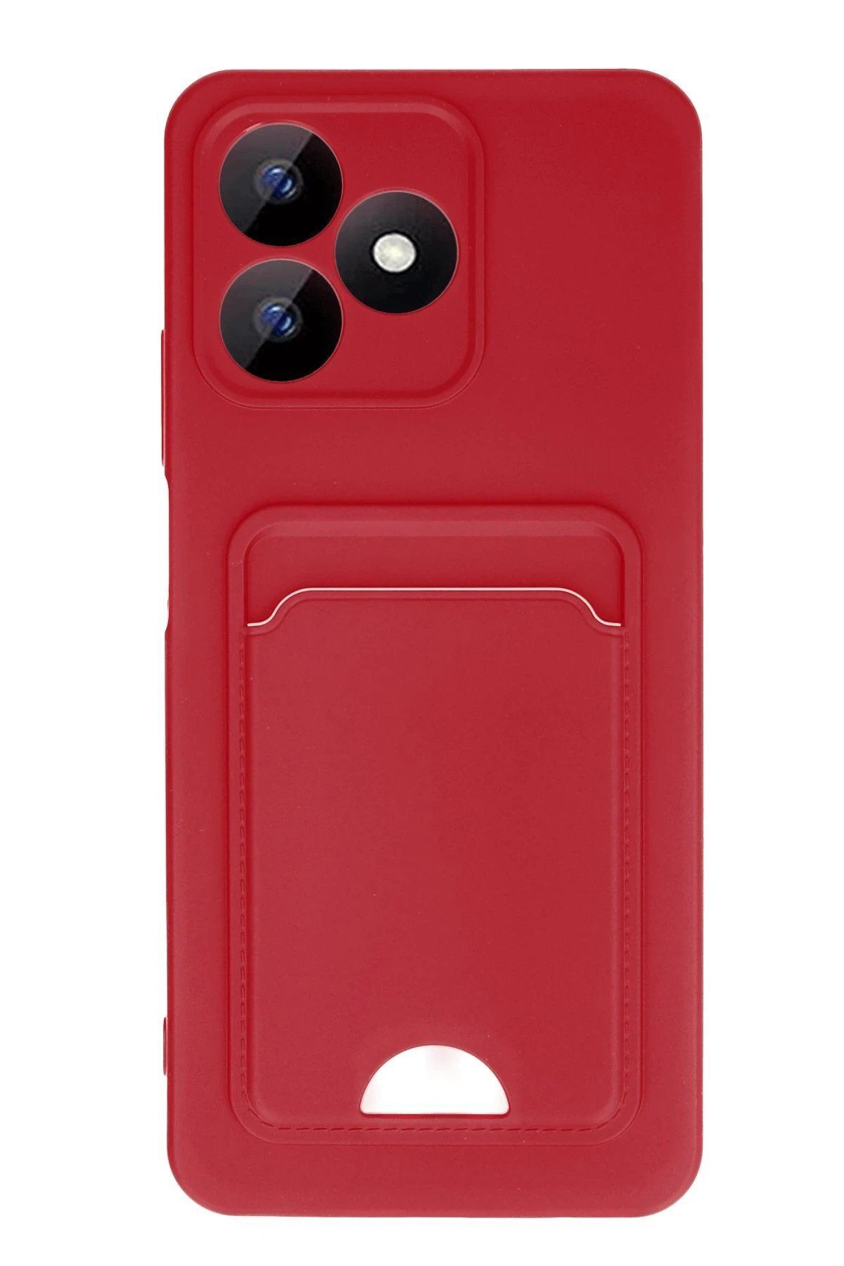 CepteToptan Newface Realme Note 50 4G Kılıf Kelvin Kartvizitli Silikon - Kırmızı