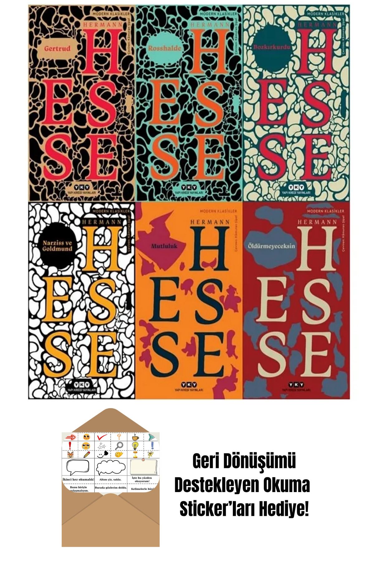 Yapı Kredi Yayınları (Hermann Hesse) Set 4 Kitap + Okuma Sticker'ları