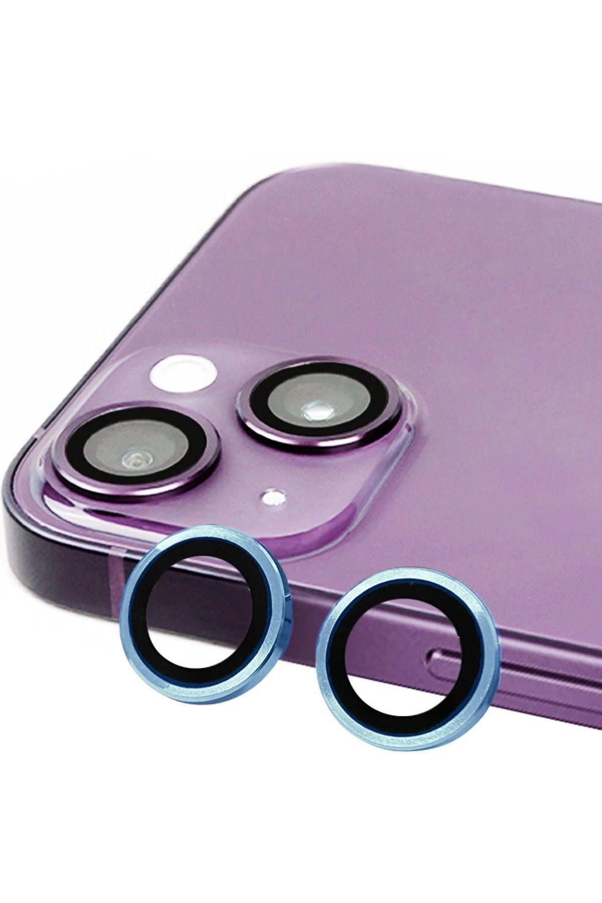 CepteToptan Newface iPhone 15 Raze Metal Kamera Lens - Mavi