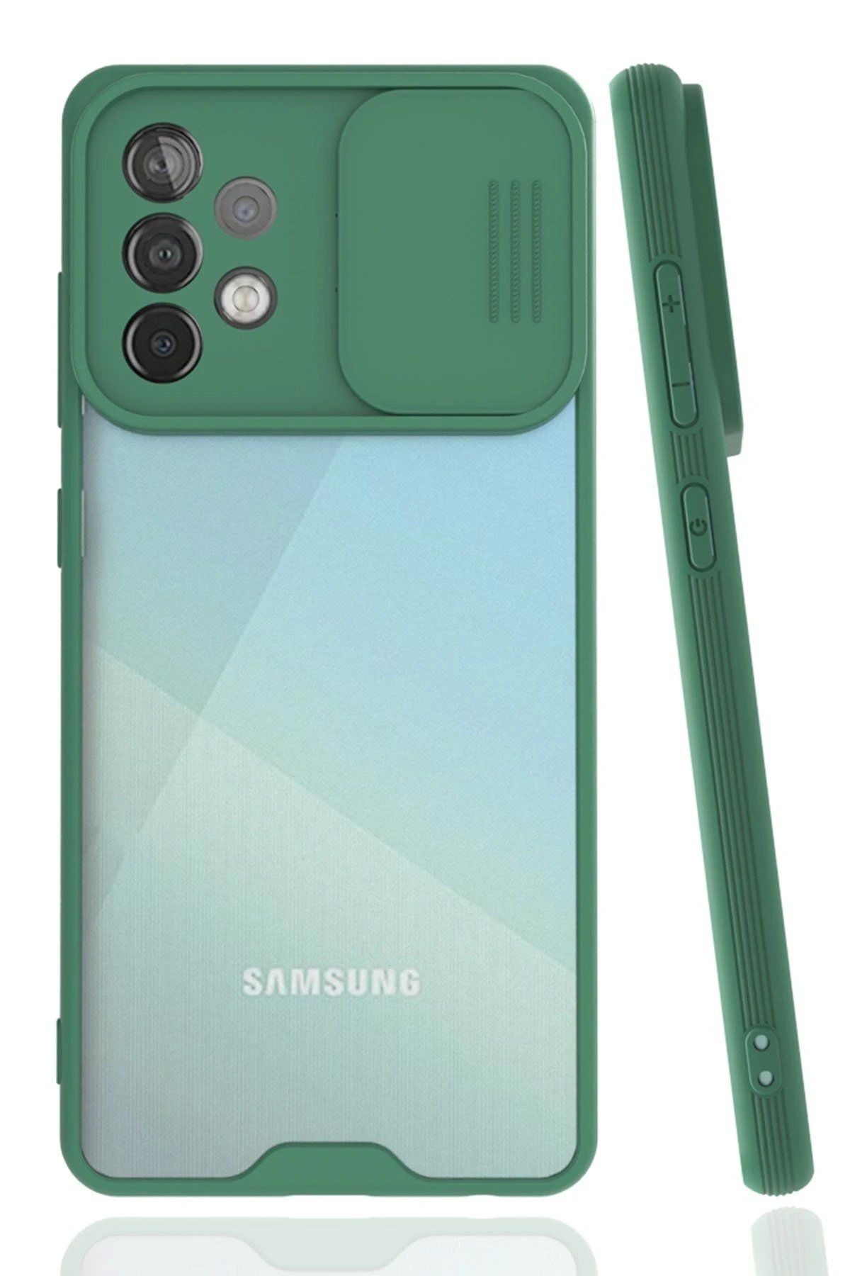 CepteToptan Newface Samsung Galaxy A52 Kılıf Platin Kamera Koruma Silikon - Yeşil
