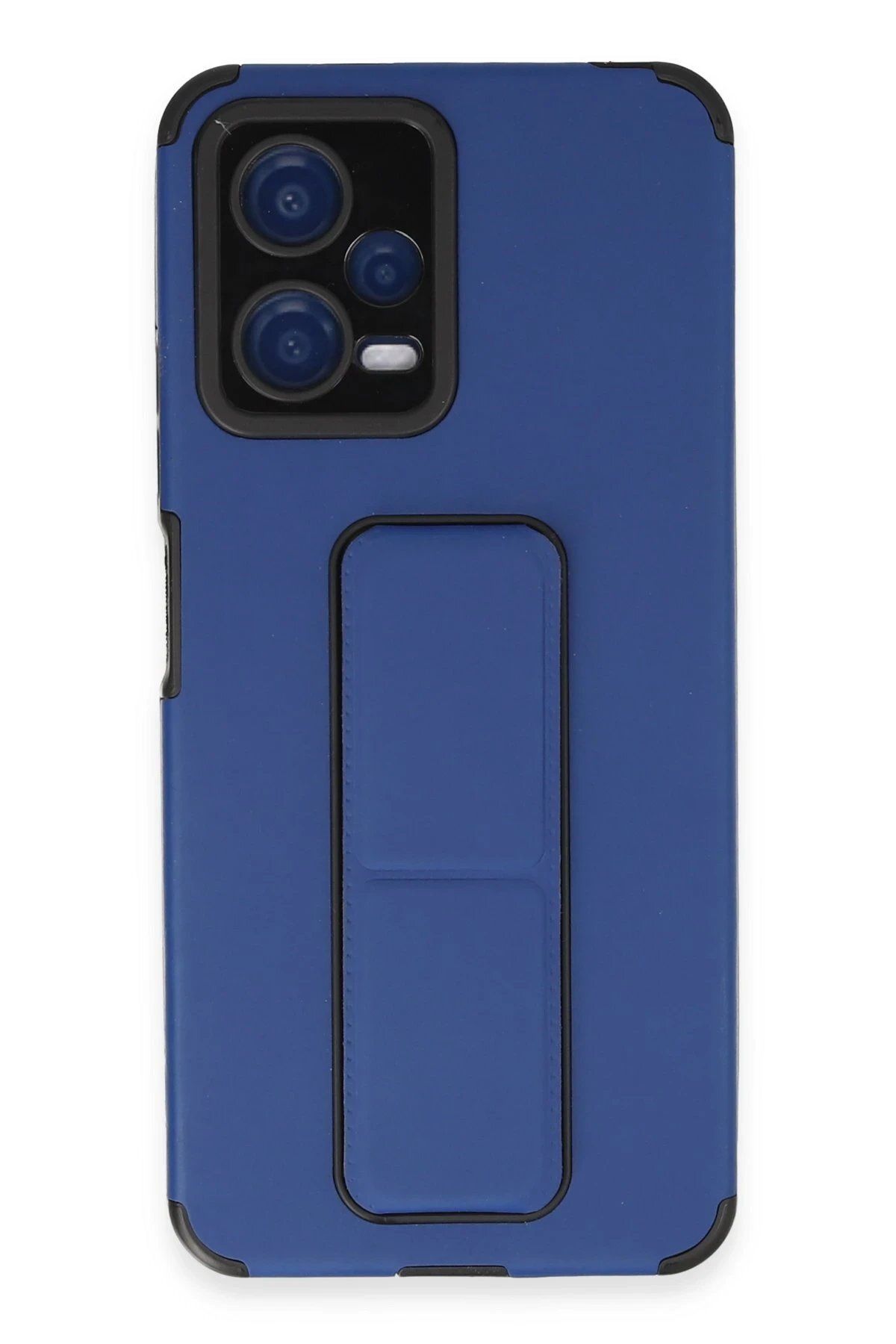 CepteToptan Newface Xiaomi Poco X5 5G Kılıf Mega Standlı Silikon - Mavi