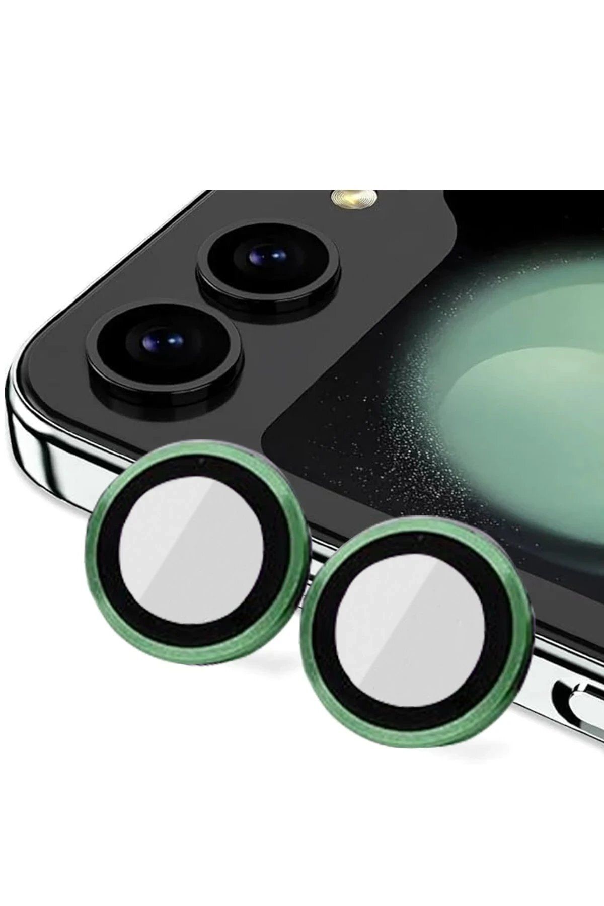ENEFENDİ Newface Samsung Galaxy Z Flip 5 Valdez Metal Kamera Lens - Koyu Yeşil