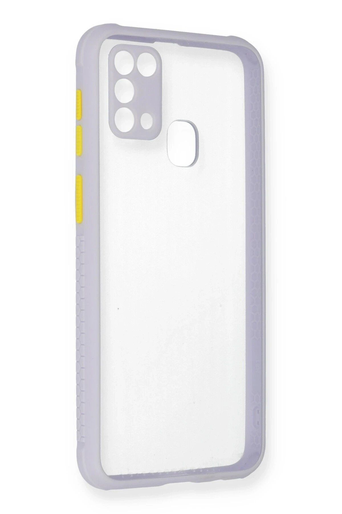 CepteToptan Newface Samsung Galaxy M31 Kılıf Miami Şeffaf Silikon - Lila
