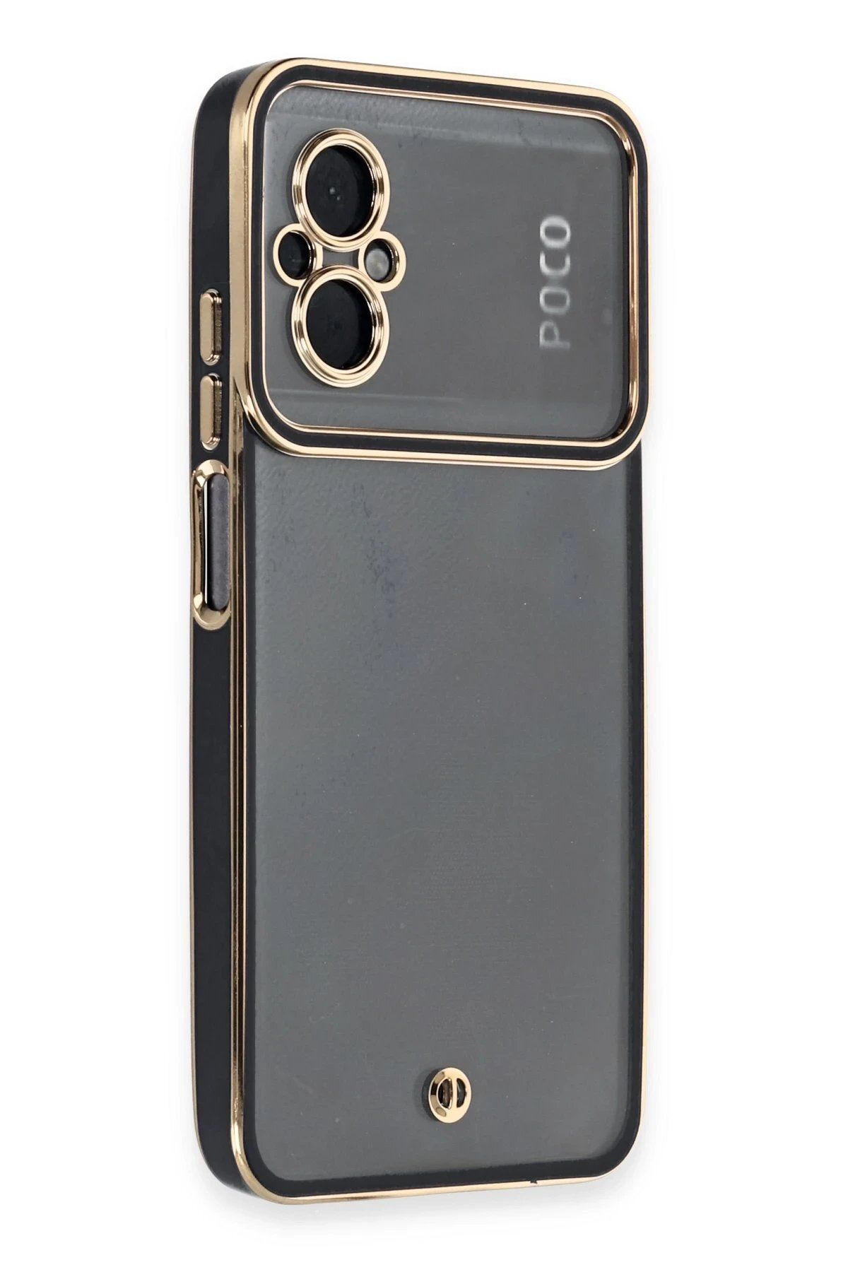 Toptan Bulurum Newface Xiaomi Poco M5 Kılıf Liva Lens Silikon - Siyah
