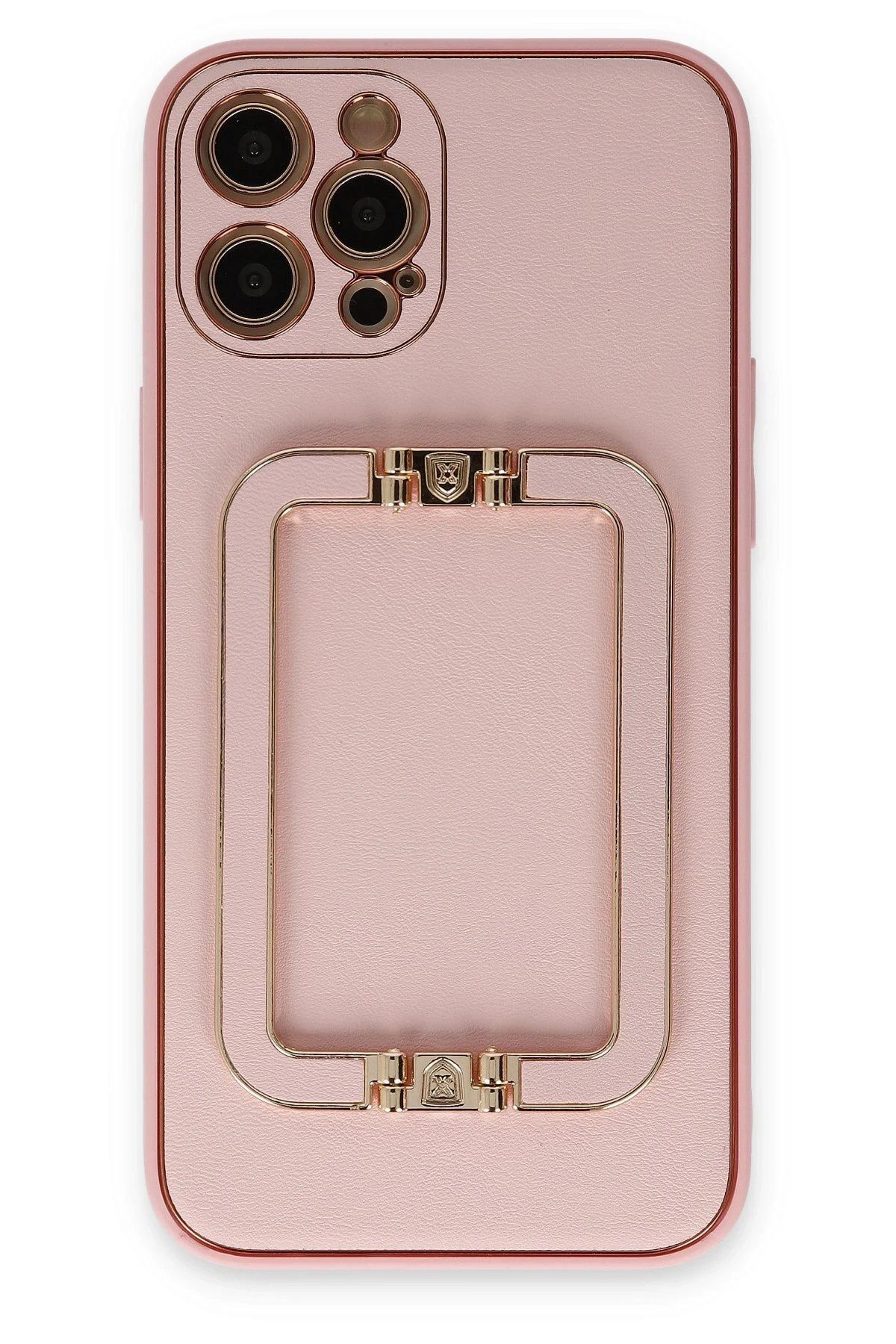 CepteToptan Newface iPhone 12 Pro Max Kılıf Coco Elit Kapak - Pembe